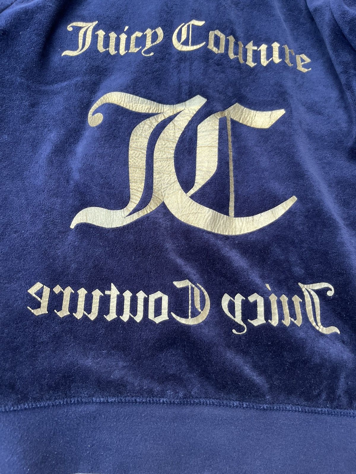 Juicy Couture × Vintage Vintage Juicy Couture y2k velvet black label zip hoodie gold Size L / US 10 / IT 46 - 20 Thumbnail