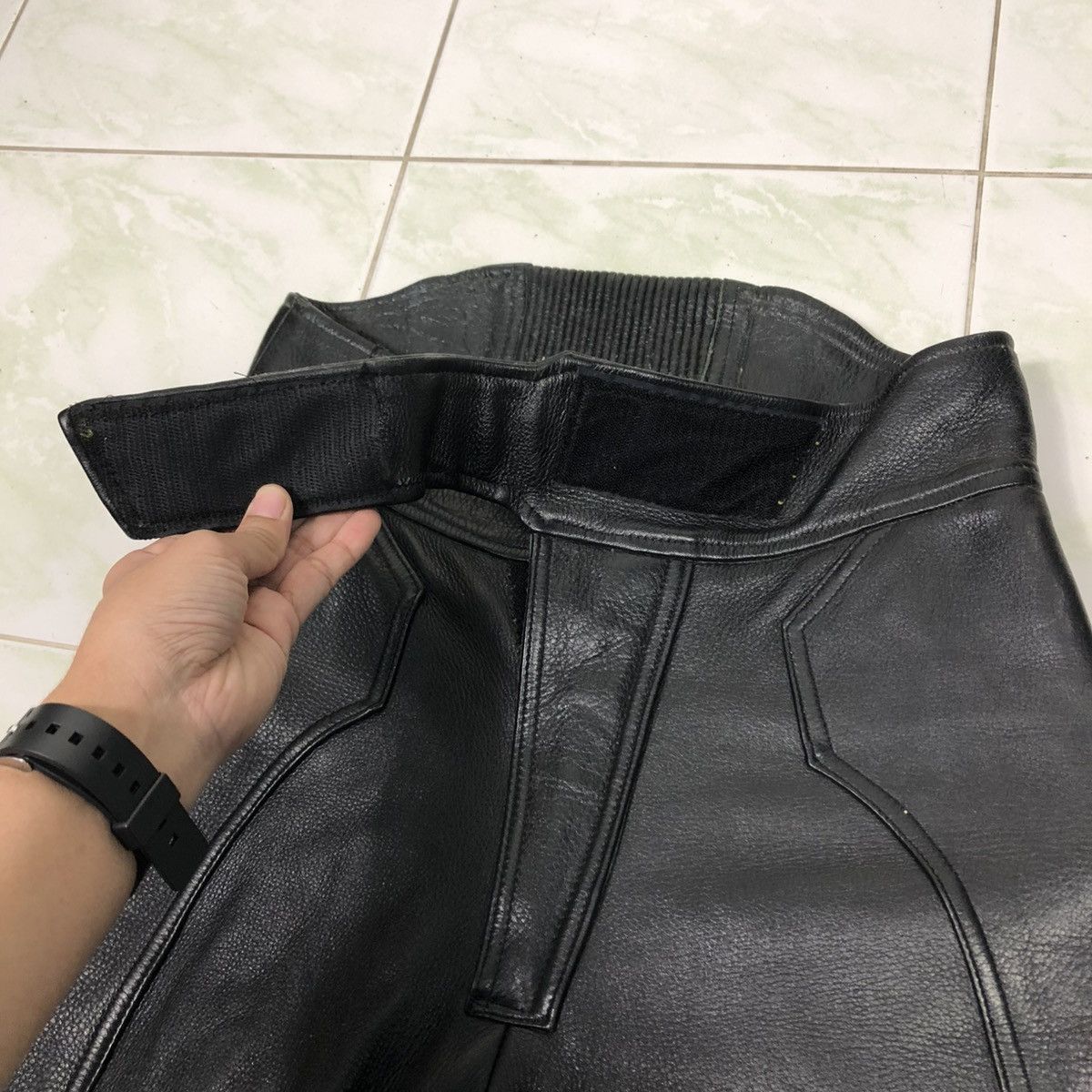 Genuine Leather 🔥VINTAGE GENUINE LEATHER BIKER PANTS HIVE ISSEY MIYAKE Size US 28 / EU 44 - 20 Thumbnail