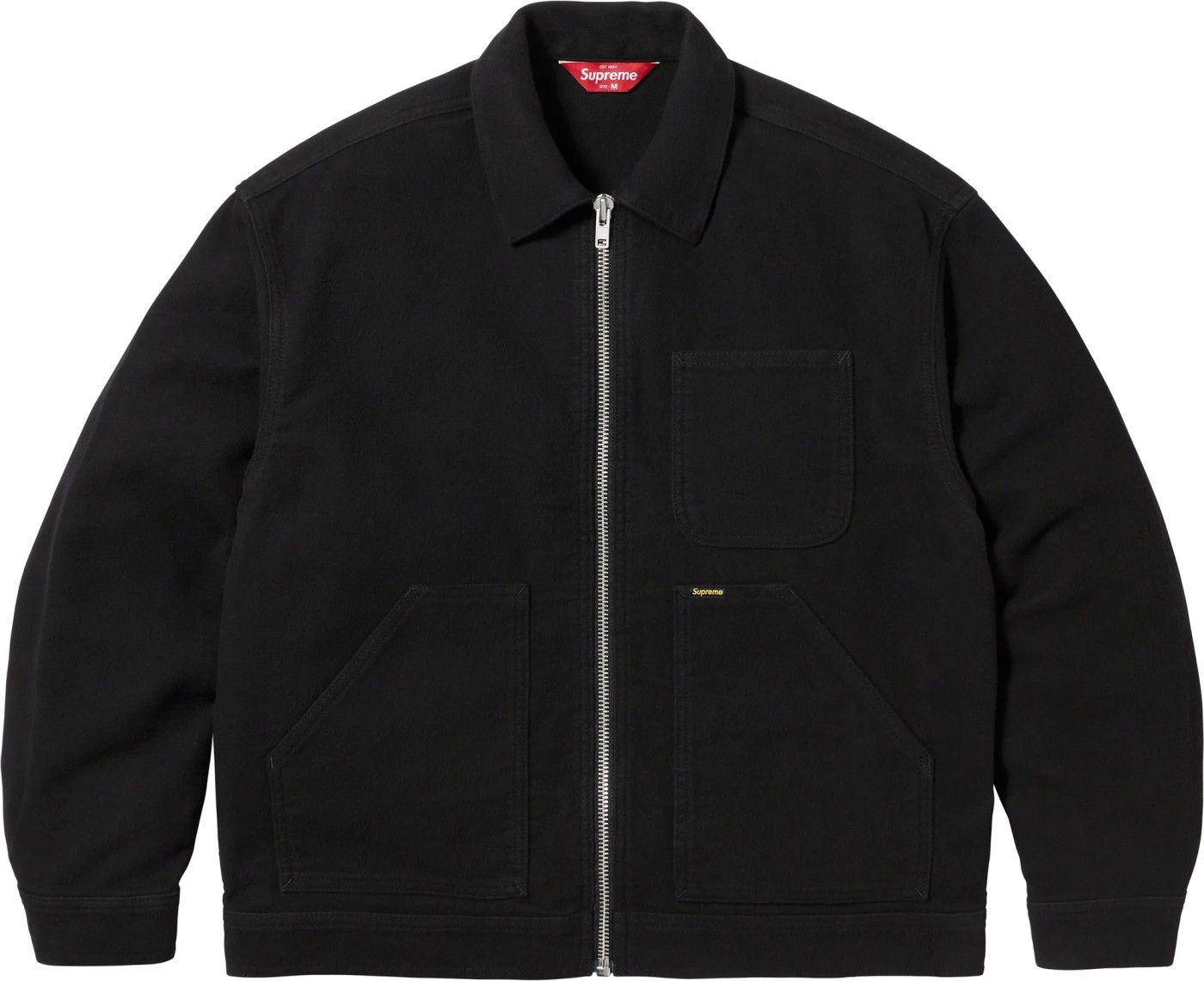 image of Supreme Moleskin Work Jacket in Black, Men's (Size Small)