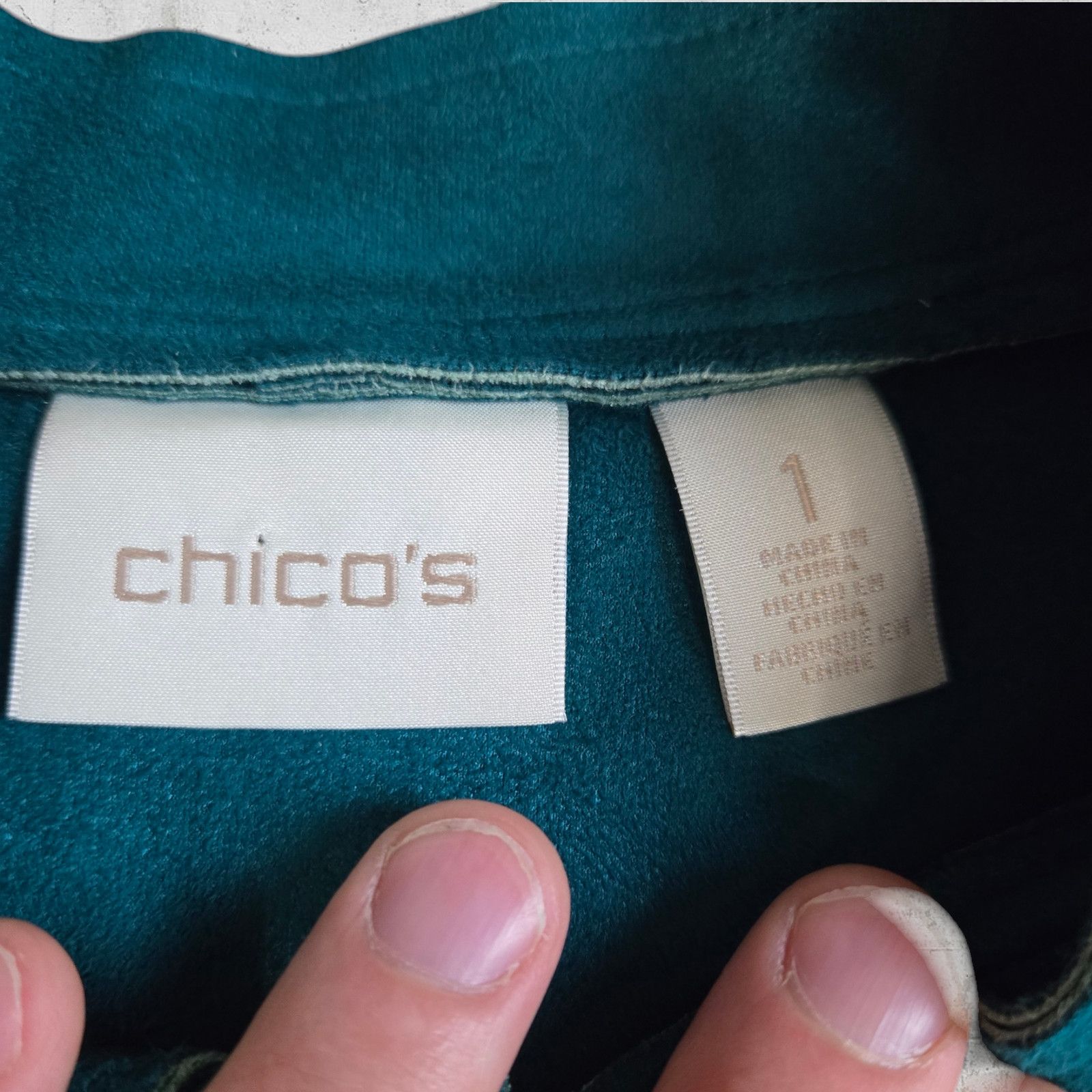 Chicos Chicos Teal Faux Suede Jacket Size Medium Size M / US 6-8 / IT 42-44 - 7 Thumbnail