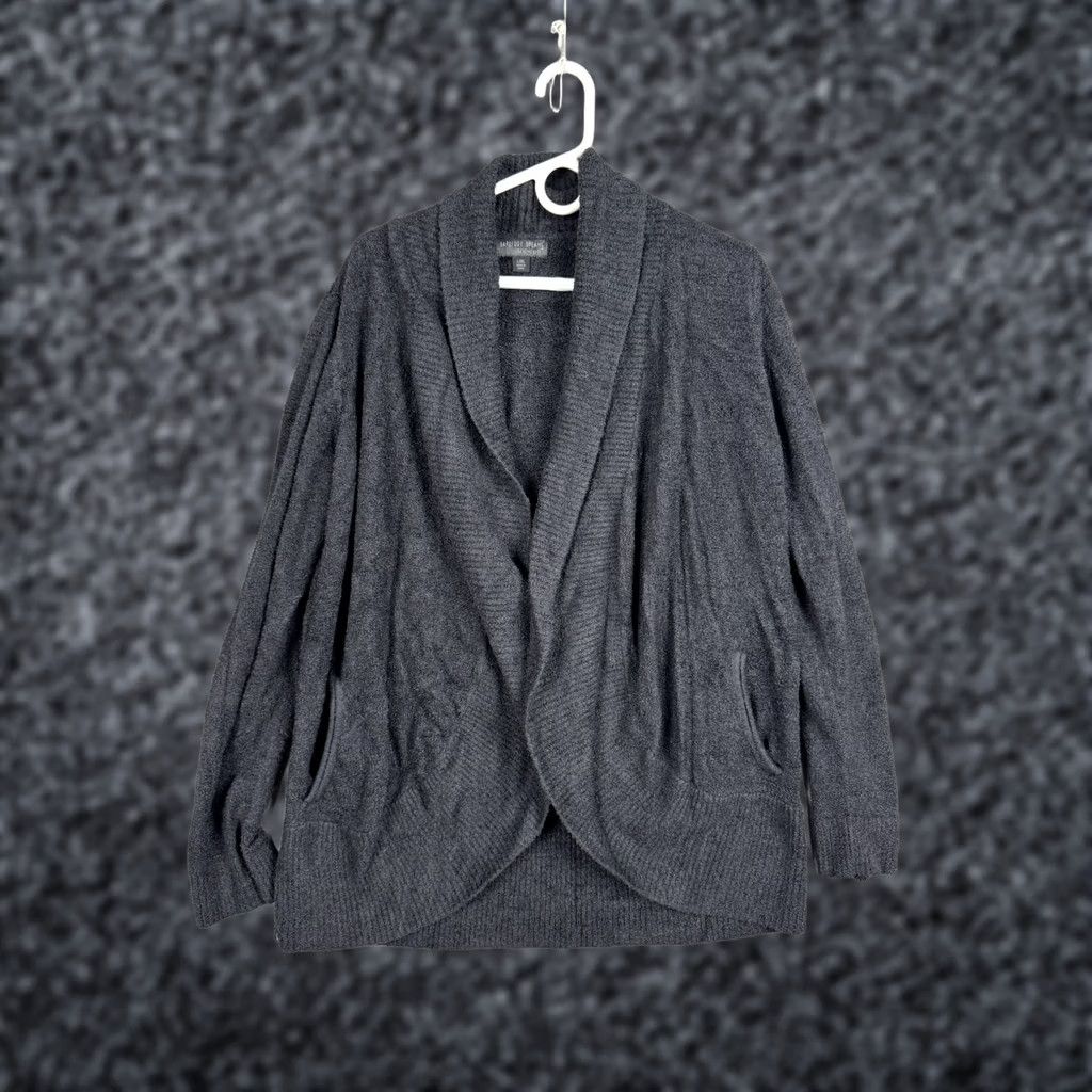 Vintage Barefoot Dreams Cozychic Lite Cardigan Sweater Women's L/XL Gray Charcoal Size XL / US 12-14 / IT 48-50 - 1 Thumbnail