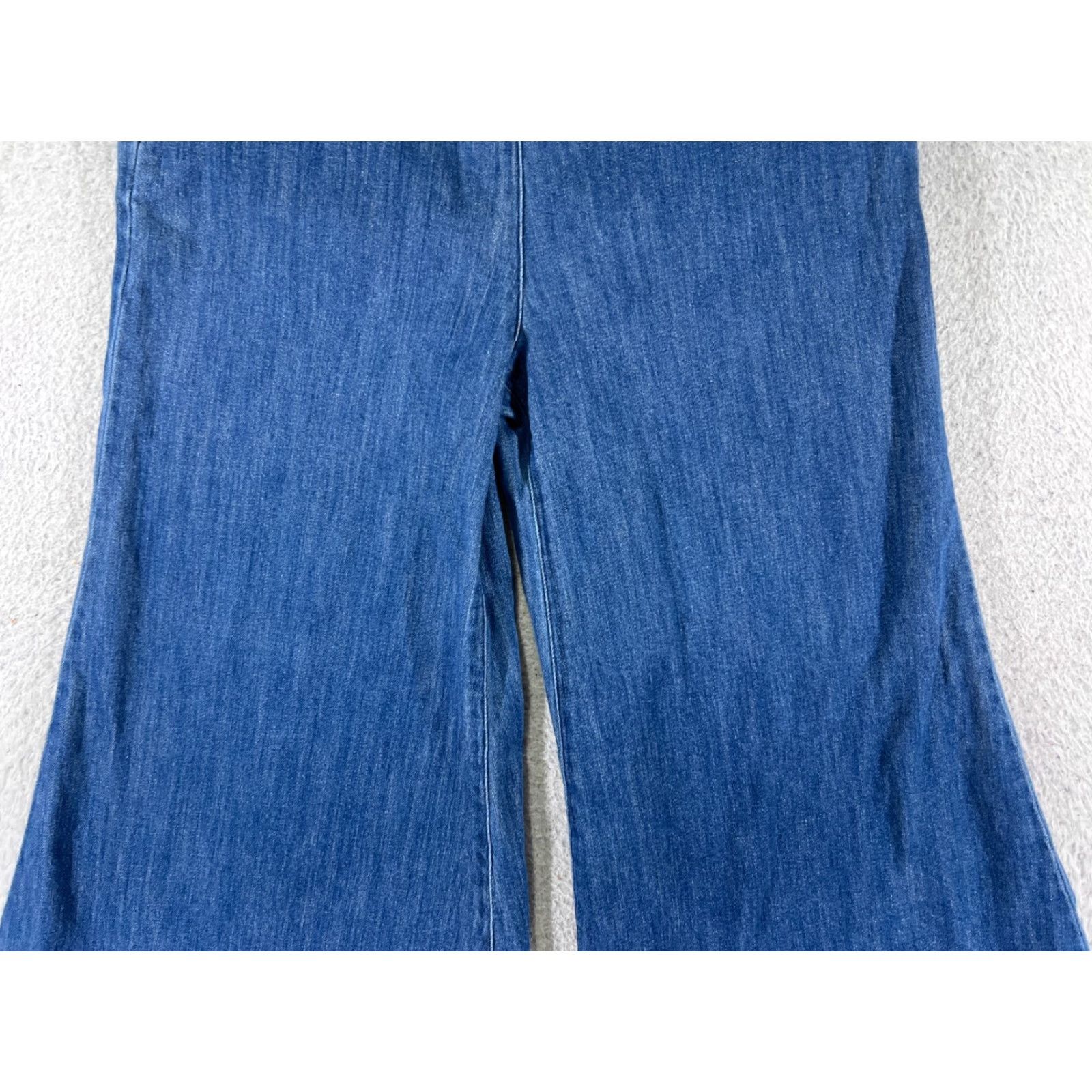 Anthropologie VINTAGE Anthropologie Women's Jeans Pants 22x23 Blue Denim Wide Leg Flare Distressed Cotton Slim Fit Retro Size 26" / US 2 / IT 38 - 3 Thumbnail