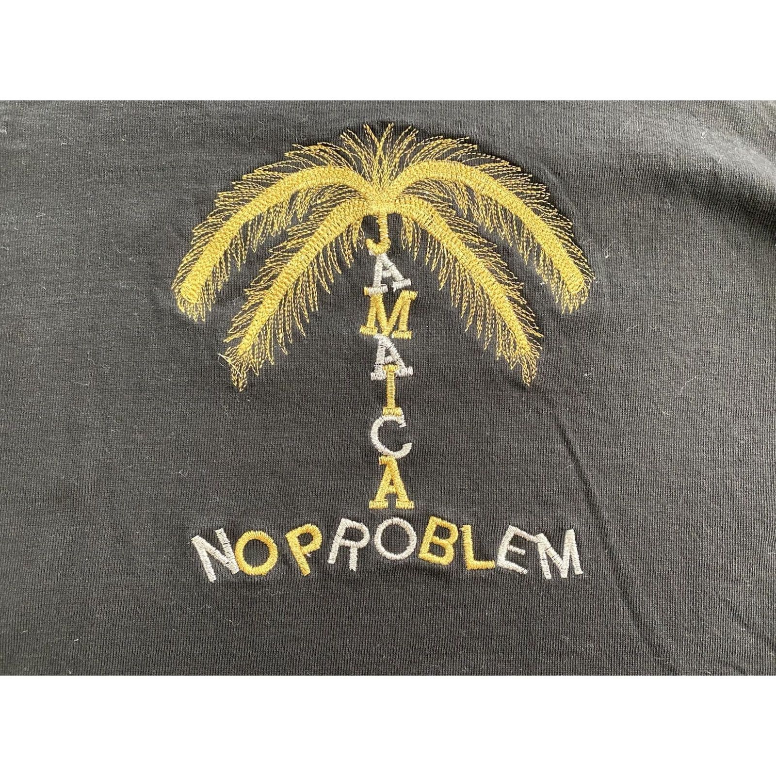 Vintage VINTAGE No Problem Jamaica Embroidered T-Shirt Men XL Black 90s Size US XL / EU 56 / 4 - 3 Thumbnail