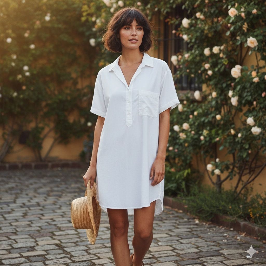 Anthropologie Grayson The Hero White cotton Artish Dress 1/2 button Size XS / US 0-2 / IT 36-38 - 1 Thumbnail