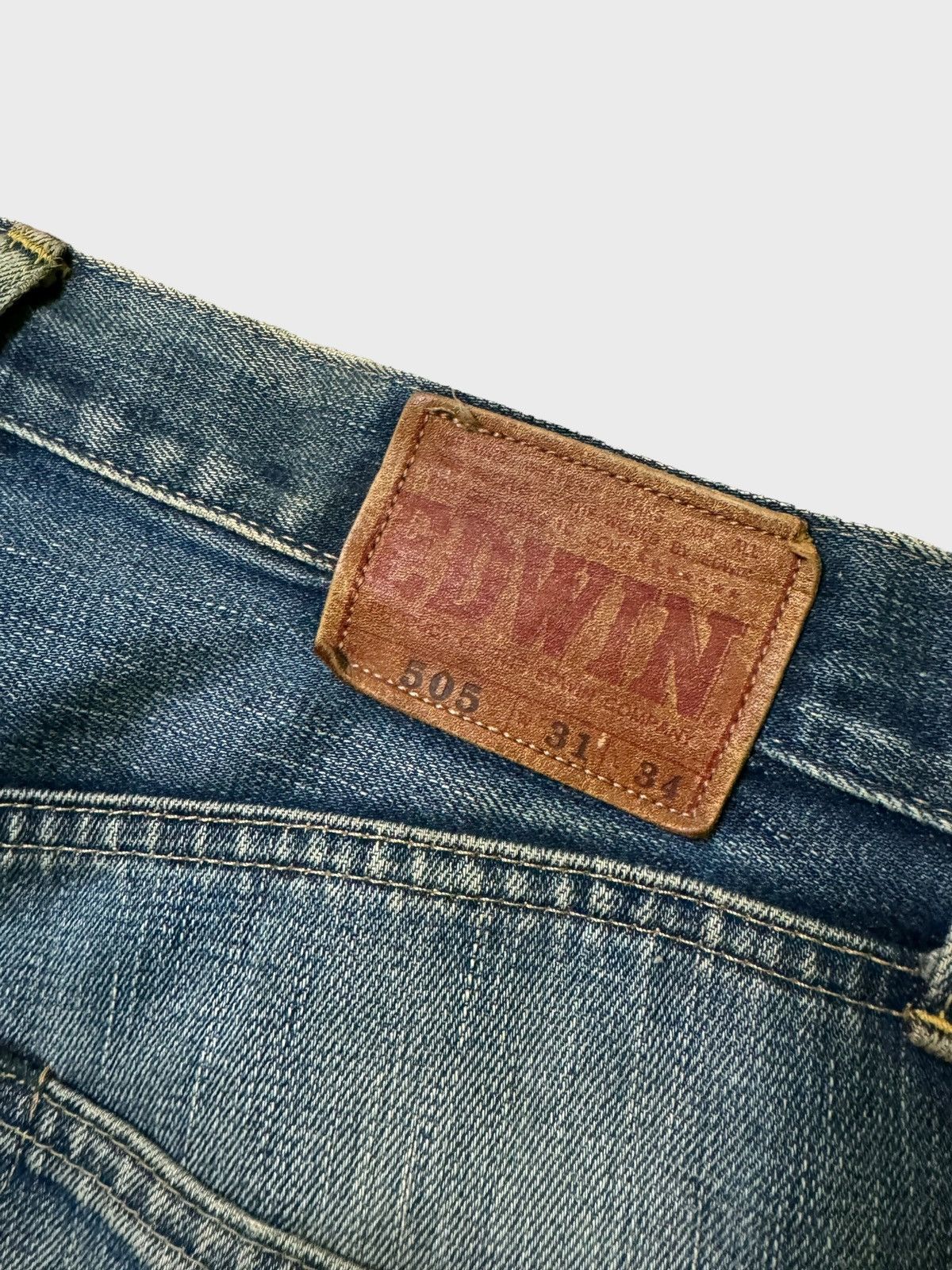 Edwin Vintage Edwin 505 Mud Wash Distressed Selvedge Jeans Size US 31 - 15 Thumbnail