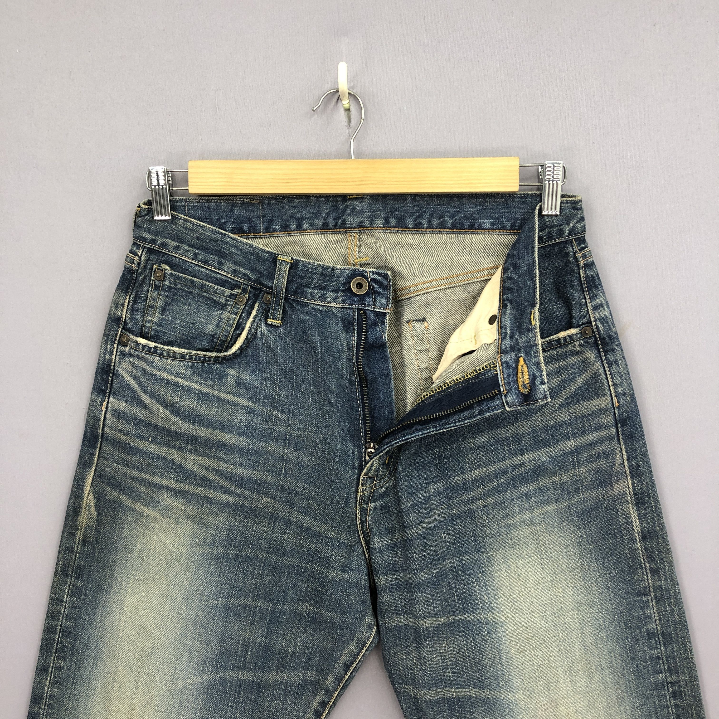 Japanese Brand Vintage 90s Edwin 505x Redline Jeans Mud Wash Selvedge Denim Size US 32 / EU 48 - 6 Thumbnail
