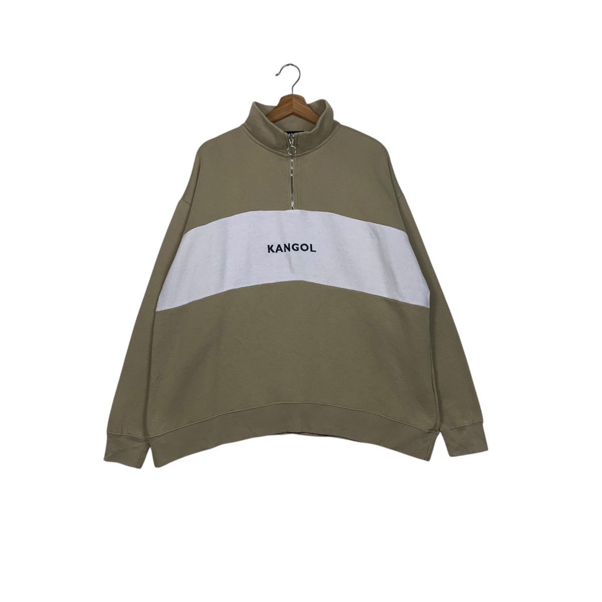 KANGOL Half Zip Colorblock Oversized Sweatshirt #1561-C70