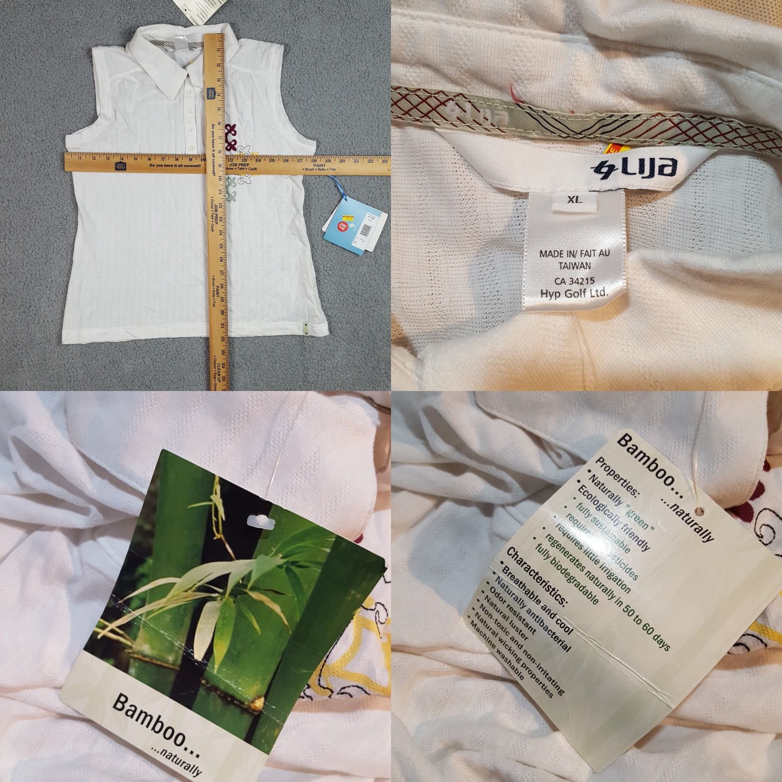 Vintage VINTAGE LIJA Polo Shirt Women's XL Tennis Golf Sleeveless Collared White Bamboo Rayon Shirt Athletic Shirt Size XL / US 12-14 / IT 48-50 - 8 Thumbnail