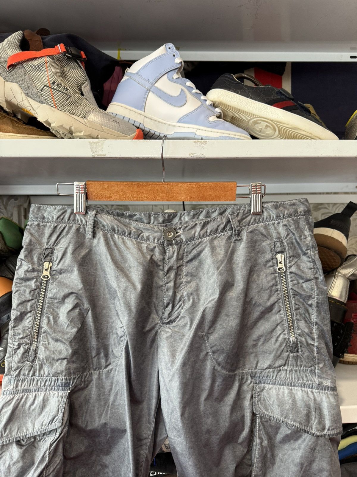 Vintage David Mayer Noman Nylon Metal cargo Shorts Stone Island Styl Size US 32 / EU 48 - 24 Thumbnail