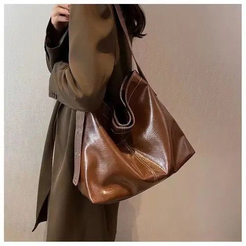 Japanese Brand × Leather Brown soft leather shoulder bag Size ONE SIZE - 3 Thumbnail