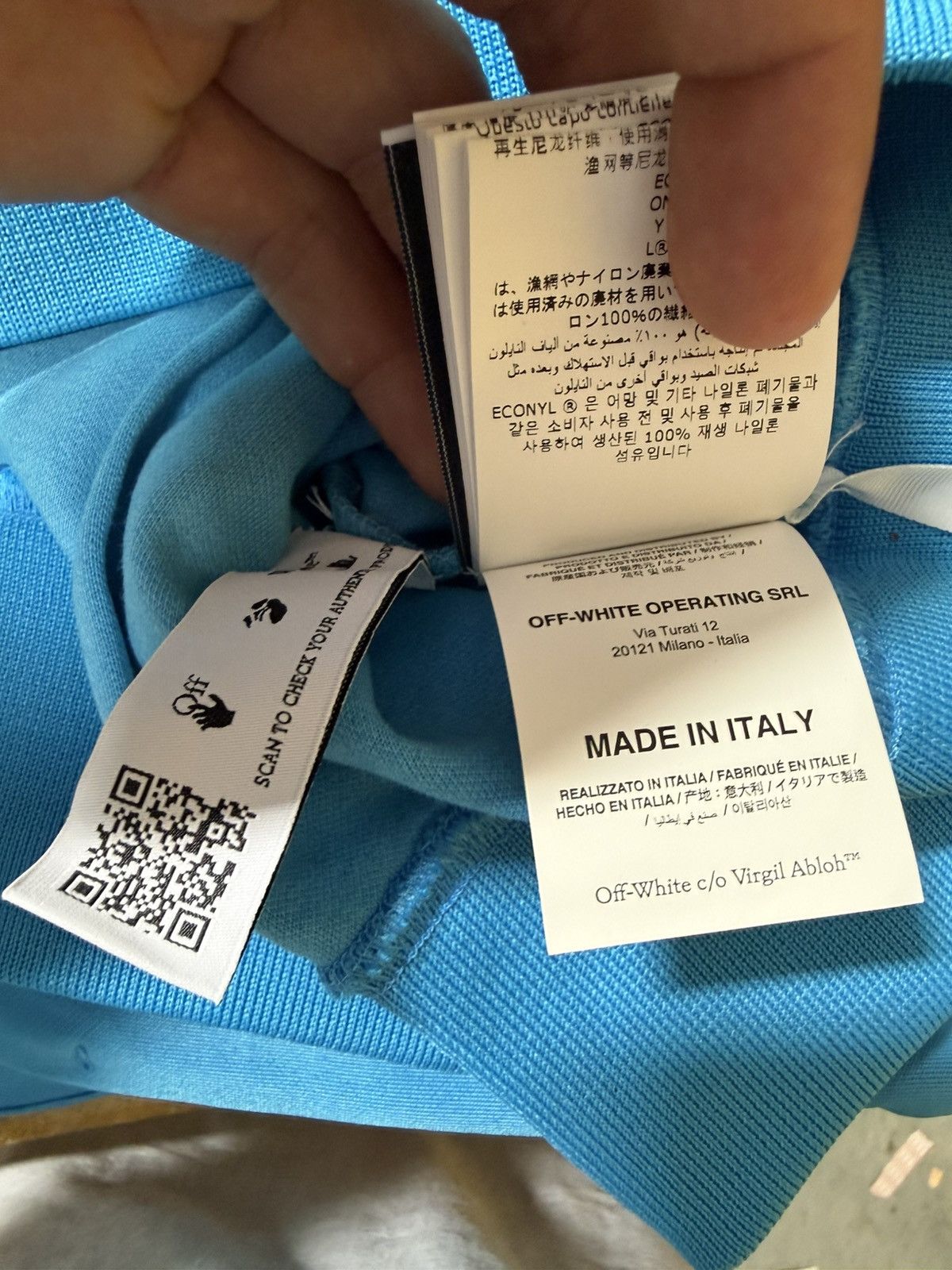Off-White Off-White Hand Logo Hoodie Blue Size US M / EU 48-50 / 2 - 11 Thumbnail