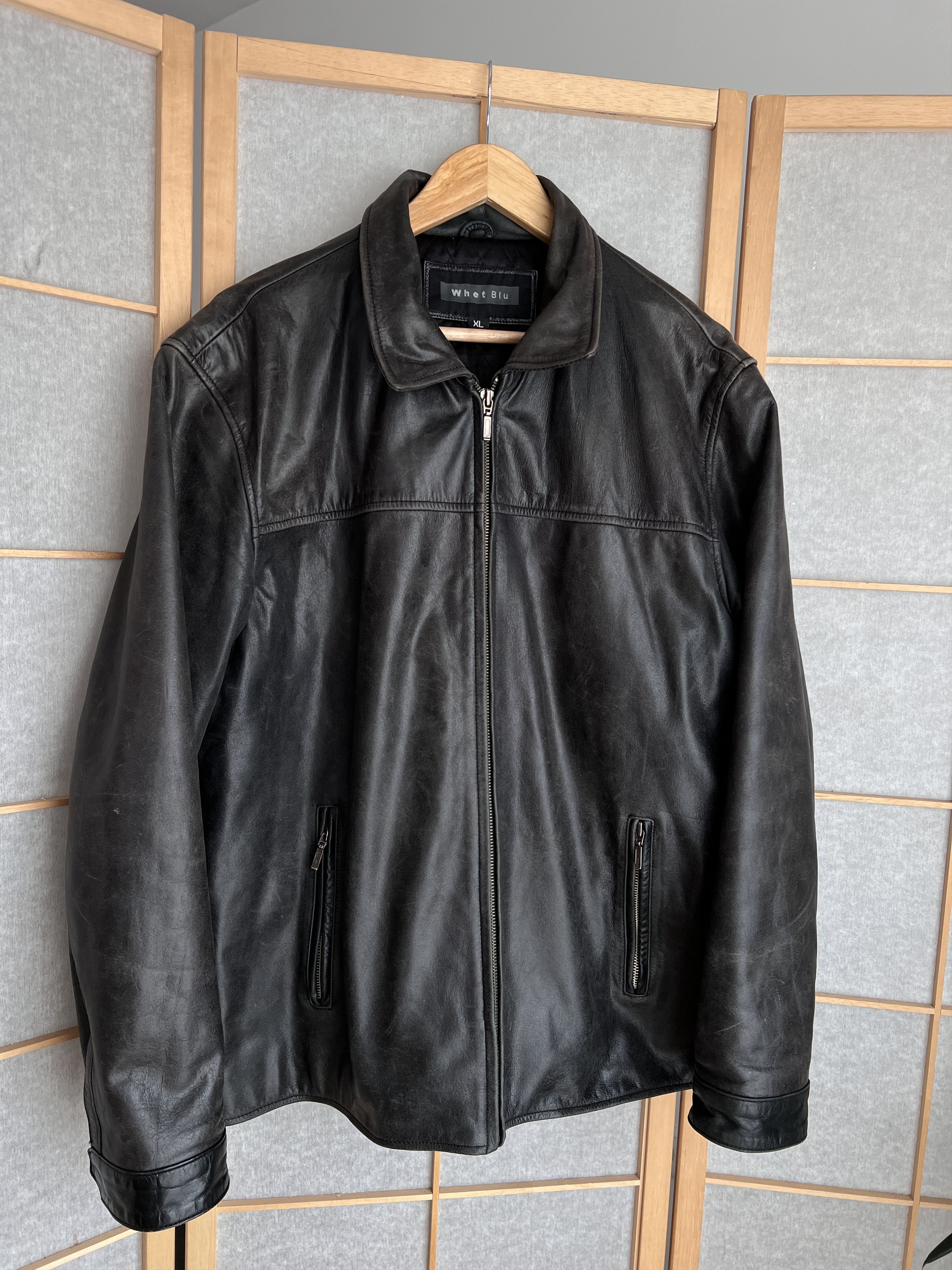 If Six Was Nine Vintage 90s Faded Leather coat hard jacket baggy y2k opium Size US L / EU 52-54 / 3 - 13 Thumbnail