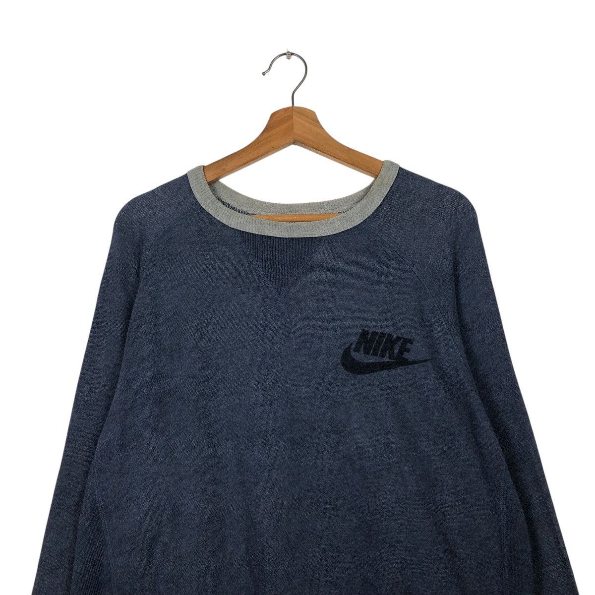Nike 📌Vintage Nike Big Swoosh Sweatshirt Rich Blue Pull Over Size US L / EU 52-54 / 3 - 4 Thumbnail
