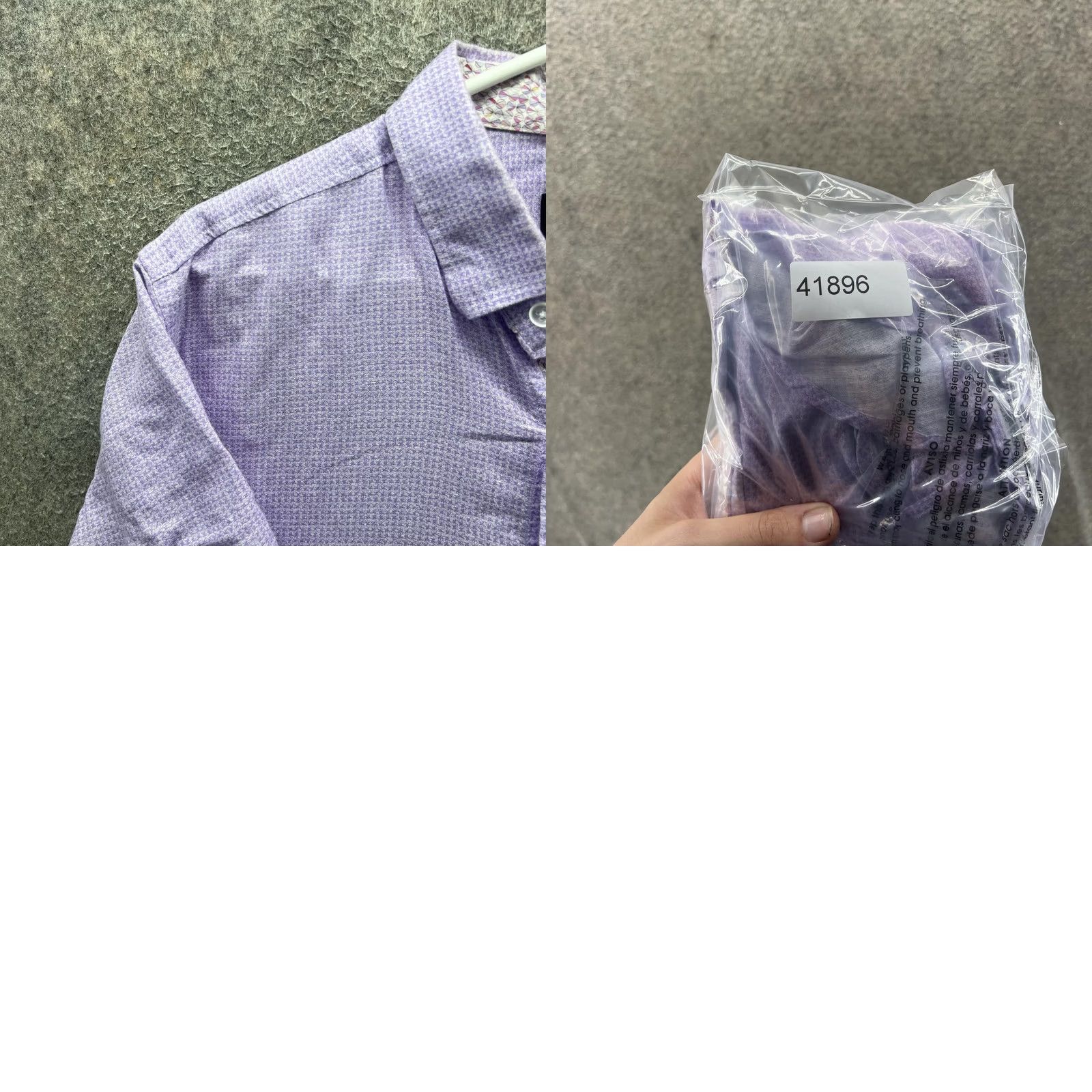 Robert Graham Robert Graham Shirt Mens L Purple Check Short Sleeve Button Front Slim Fit Size US L / EU 52-54 / 3 - 8 Thumbnail