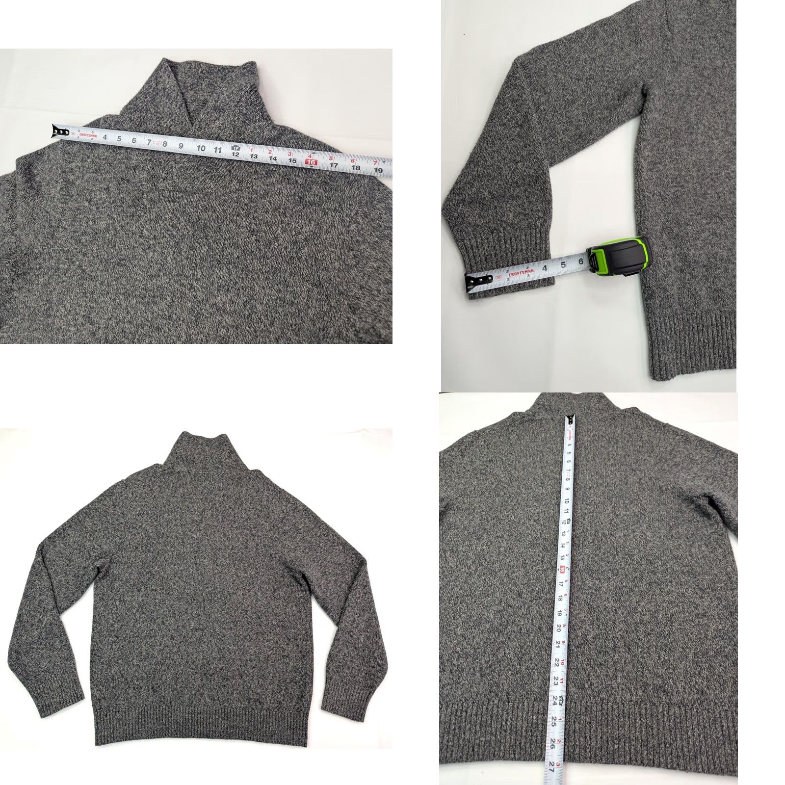 Eddie Bauer VINTAGE Eddie Bauer Sweater L Gray Cotton Merino Wool Blend Pullover Shawl Neck Men Size US L / EU 52-54 / 3 - 8 Thumbnail