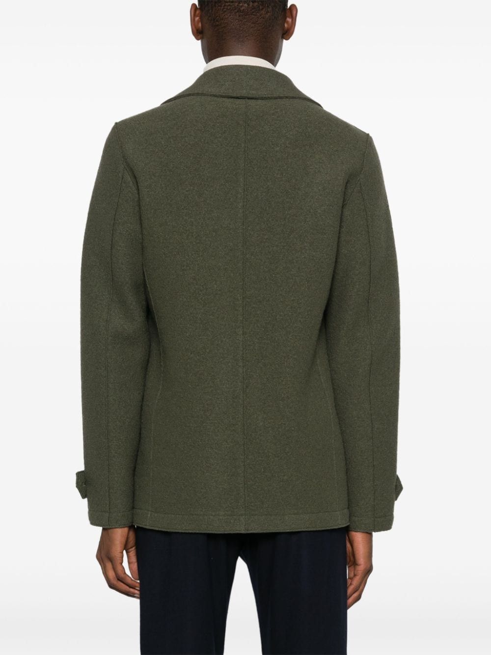 Harris Wharf London o1s22i1n1024 Double-Breasted Wool Coat in Green Size US L / EU 52-54 / 3 - 4 Thumbnail