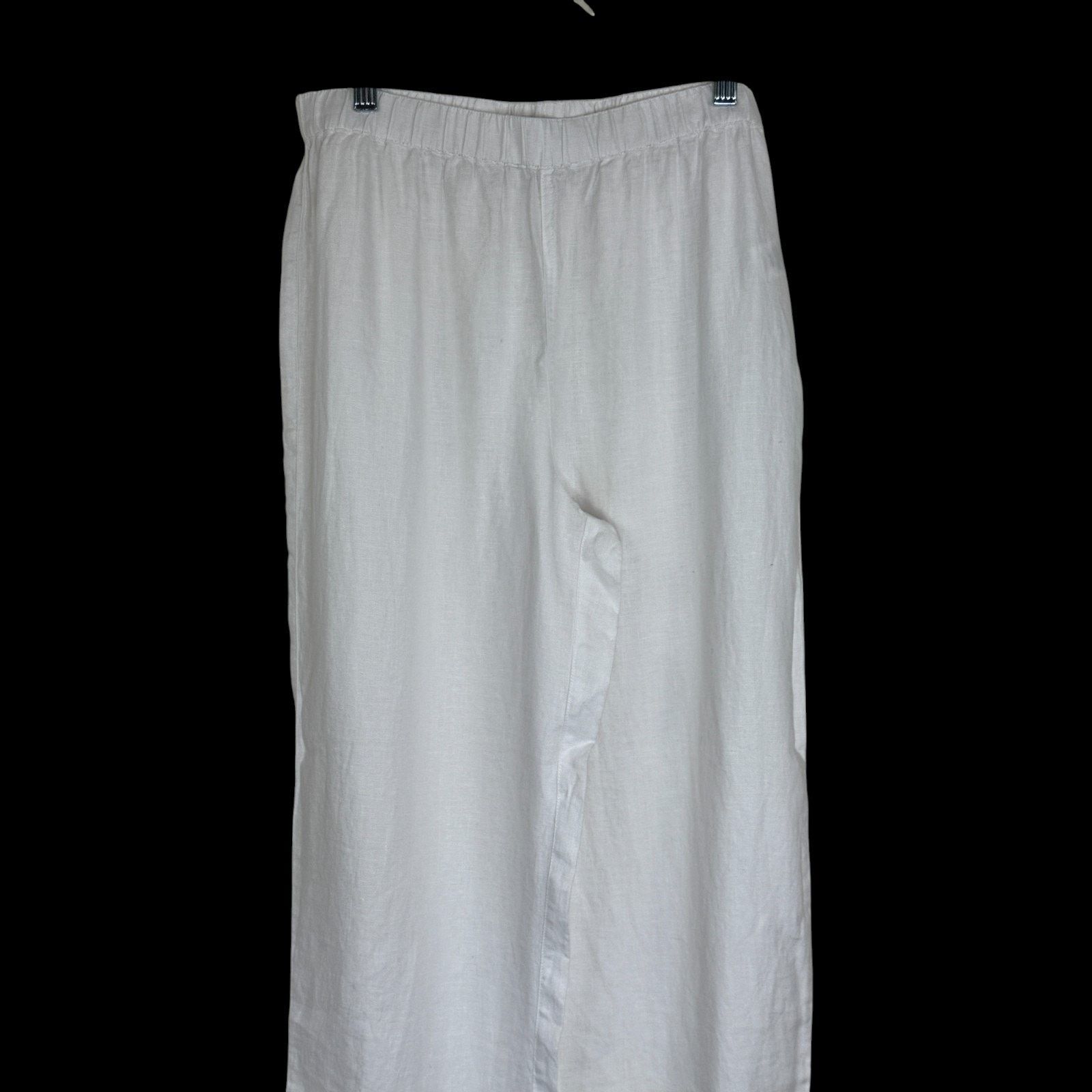 Rachel Zoe Rachel Zoe Linen Pants M White Tassel Wide Leg 100% Linen Size 26" / US 2 / IT 38 - 3 Thumbnail