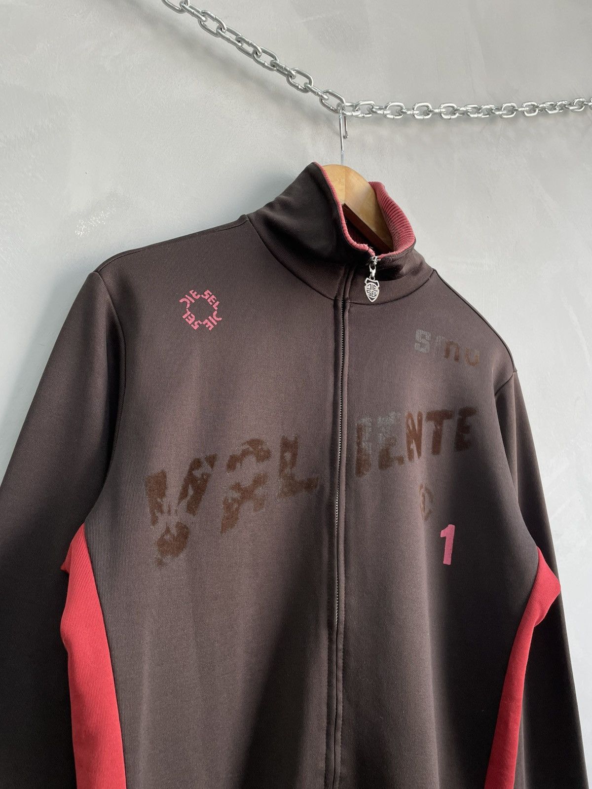 Diesel Retro diesel Brown y2k style zip sweatshirt jacket 90s Size US L / EU 52-54 / 3 - 3 Thumbnail