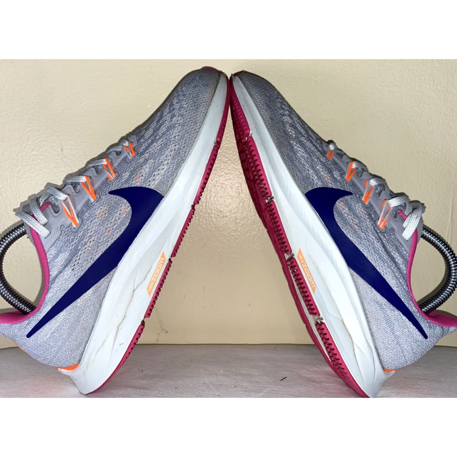 Nike VINTAGE? No. Women’s Nike Zoom Pegasus Sneaker, Nike Zoom, size 8, Gray/Pink/Purple/Orange, Women, 8, Nike Zoom Pegasus, athletic shoe Size US 8 / IT 38 - 3 Thumbnail