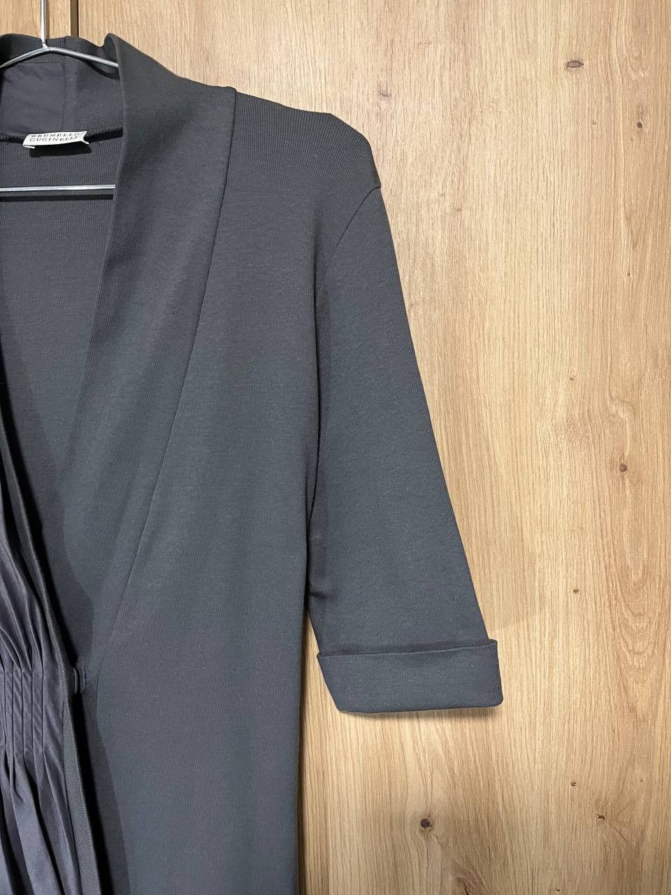 Brunello Cucinelli Brunello Cucinelli Gray Cotton Short Sleeve Top Midi Dress Size L / US 10 / IT 46 - 4 Thumbnail