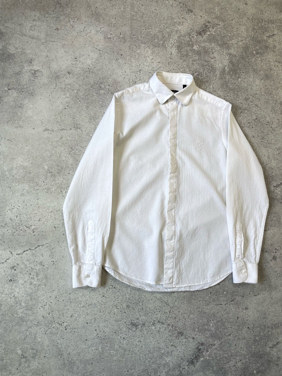 Dolce & Gabbana Dolce & Gabbana White Cotton DG Embroidered Logo Blouse Size L / US 10 / IT 46 - 2 Thumbnail