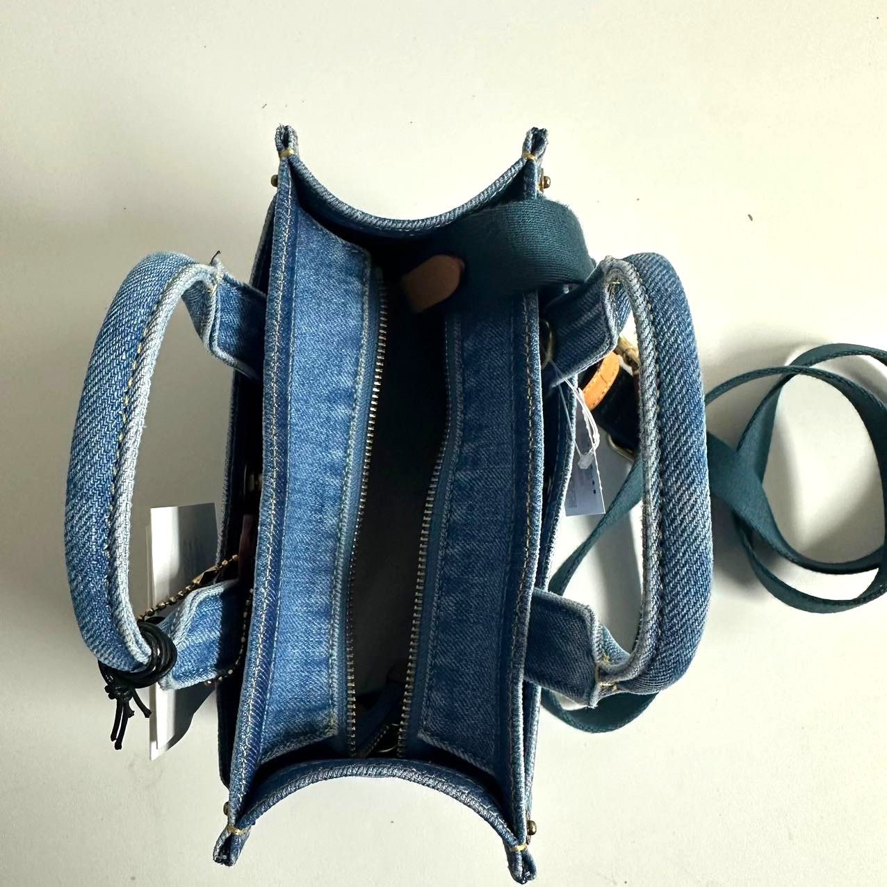 Coach Coach Mini Denim Cargo Tote Bag 20 Brass / Indigo CZ100 NWT Size ONE SIZE - 6 Thumbnail