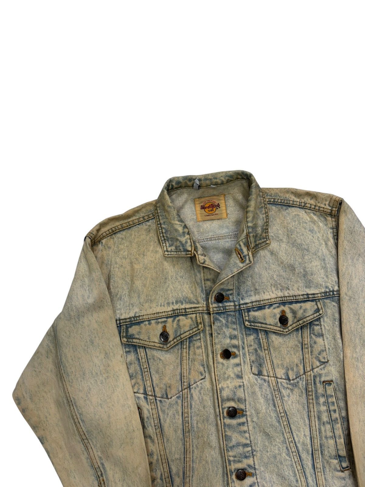 Hard Rock Cafe 🔥VINTAGE HARD ROCK CAFE NEW YORK ACID MUD WASH DENIM JACKET Size US M / EU 48-50 / 2 - 12 Thumbnail