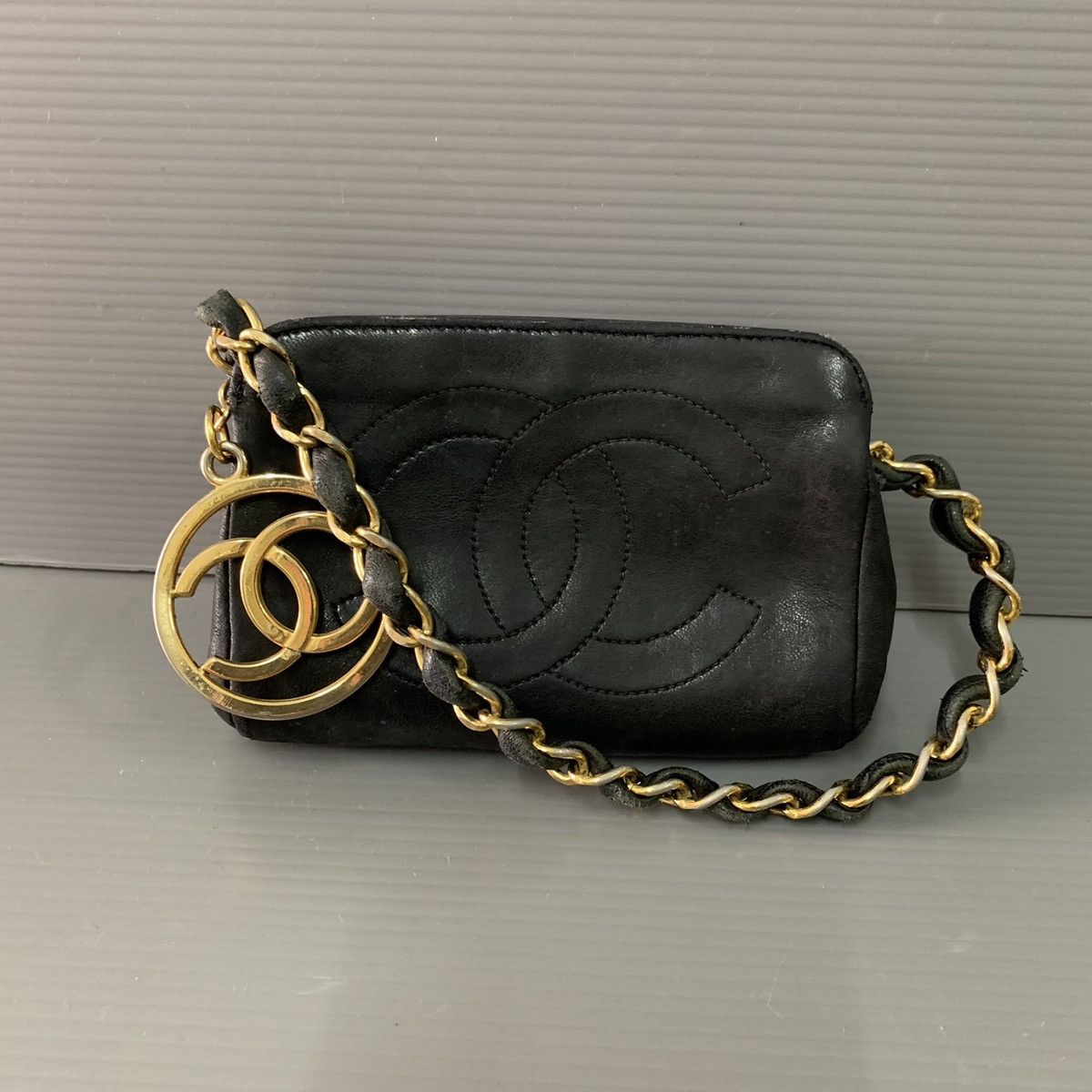 Chanel Chanel Vintage Black Mini Pochette Bag Size ONE SIZE - 1 Thumbnail
