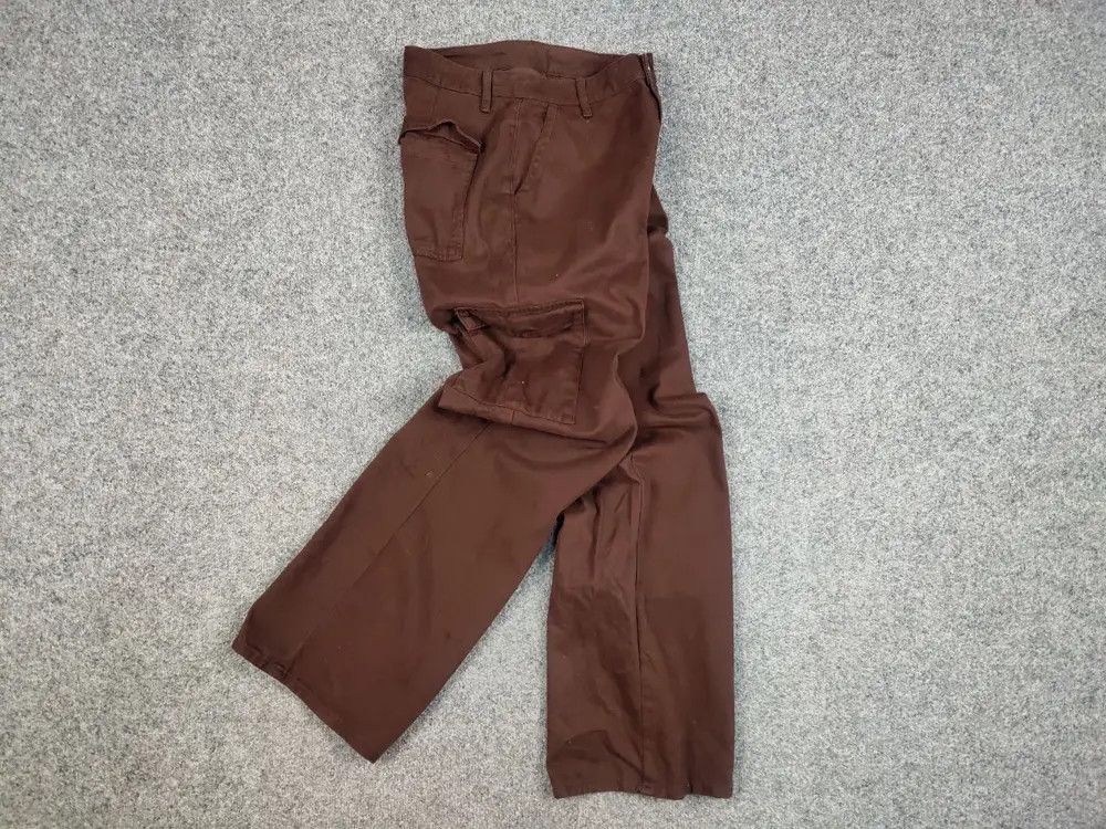 Japanese Brand Vintage 90's Japanese Brown Beggy Cargo Pants Y2K Hype Style Size US 30 / EU 46 - 6 Thumbnail