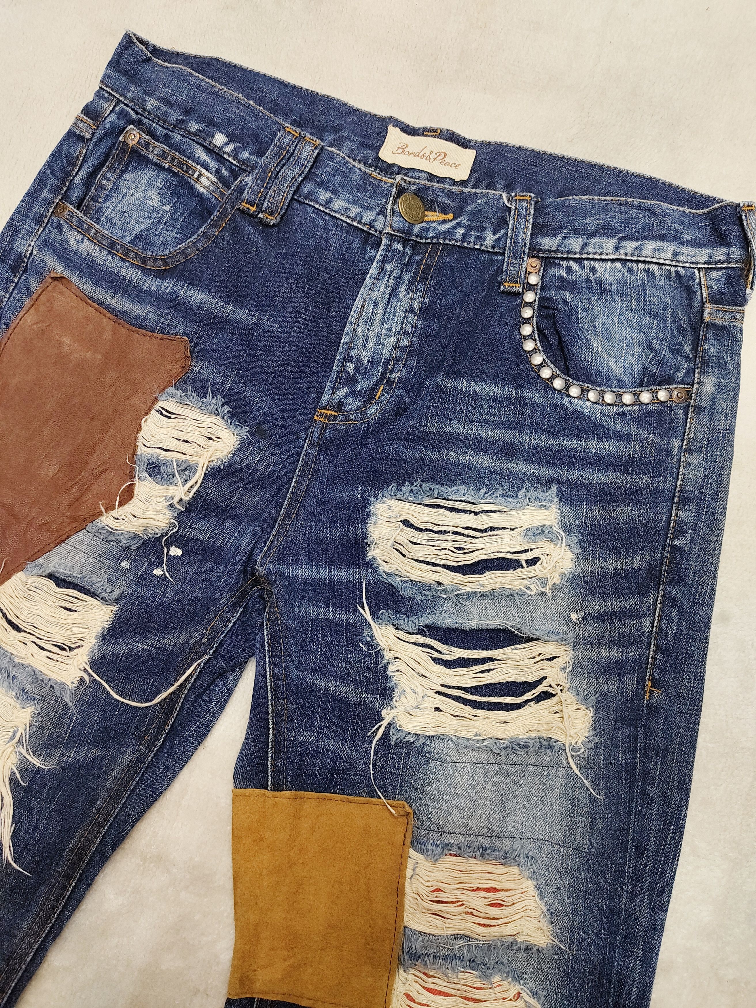 Bonds&Peace?? Punk Boro Pacthwork Hand Distressed Jeans