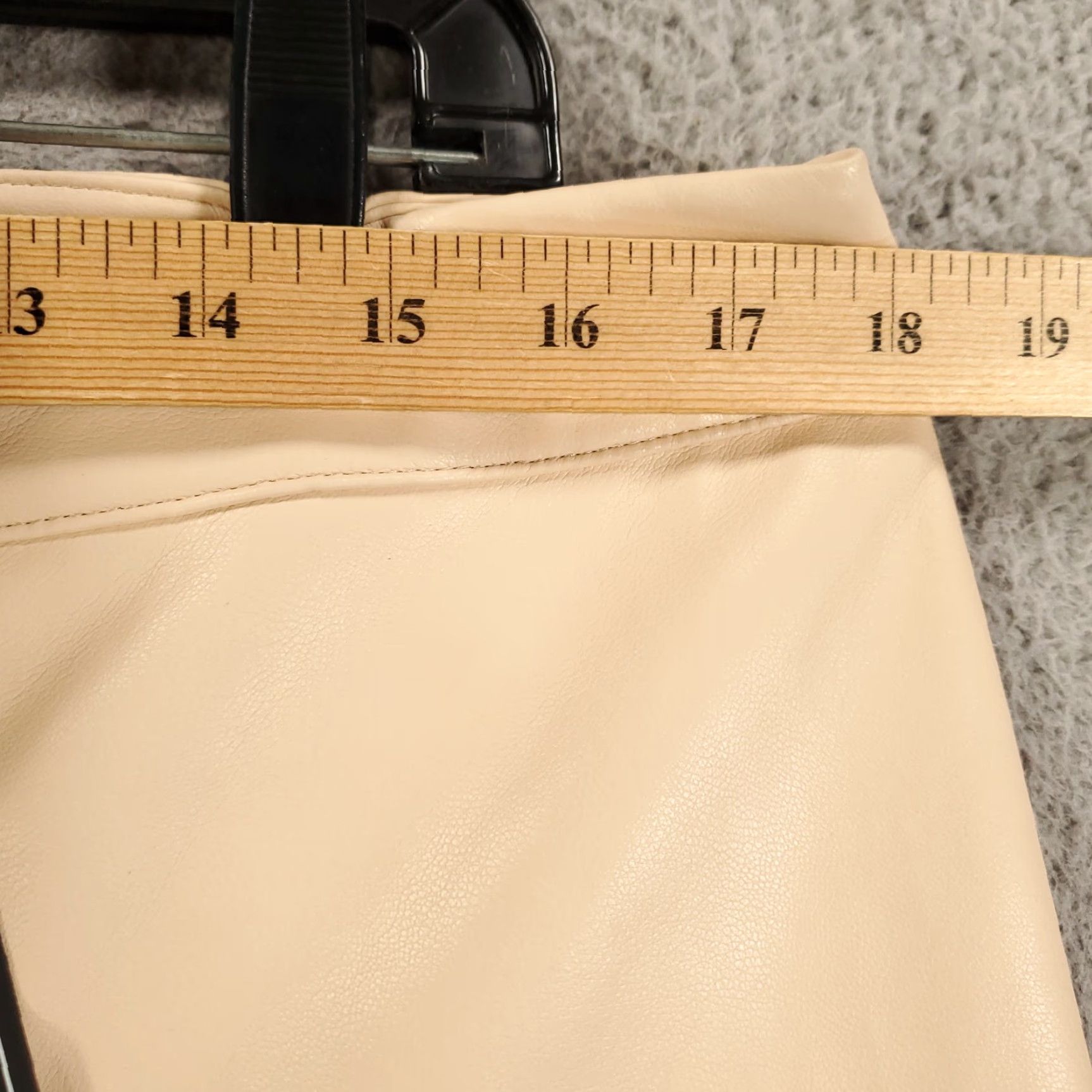 Vintage Bagatelle Brand New Womens Wide Leg Faux Leather Pants Size Large Cropped Peach Cream Beige NWT Size 36" / US 14 / IT 50 - 6 Thumbnail