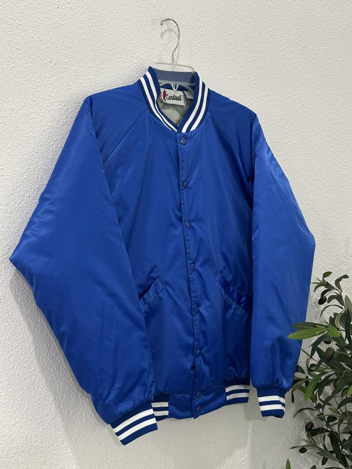 Cardinal of Canada Vintage 90s Royal Blue Satin Quilted Lined Bomber Jacket S Size US S / EU 44-46 / 1 - 3 Thumbnail