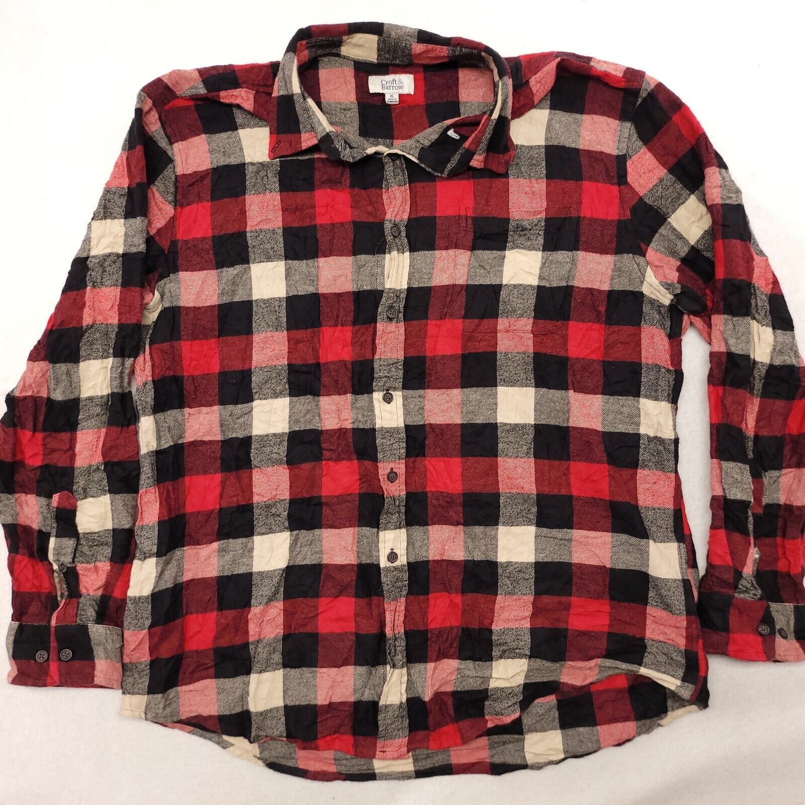 Croft & Barrow Croft & Barrow Tartan Flannel Shirt Mens Size XL Red Black Size US XL / EU 56 / 4 - 2 Thumbnail
