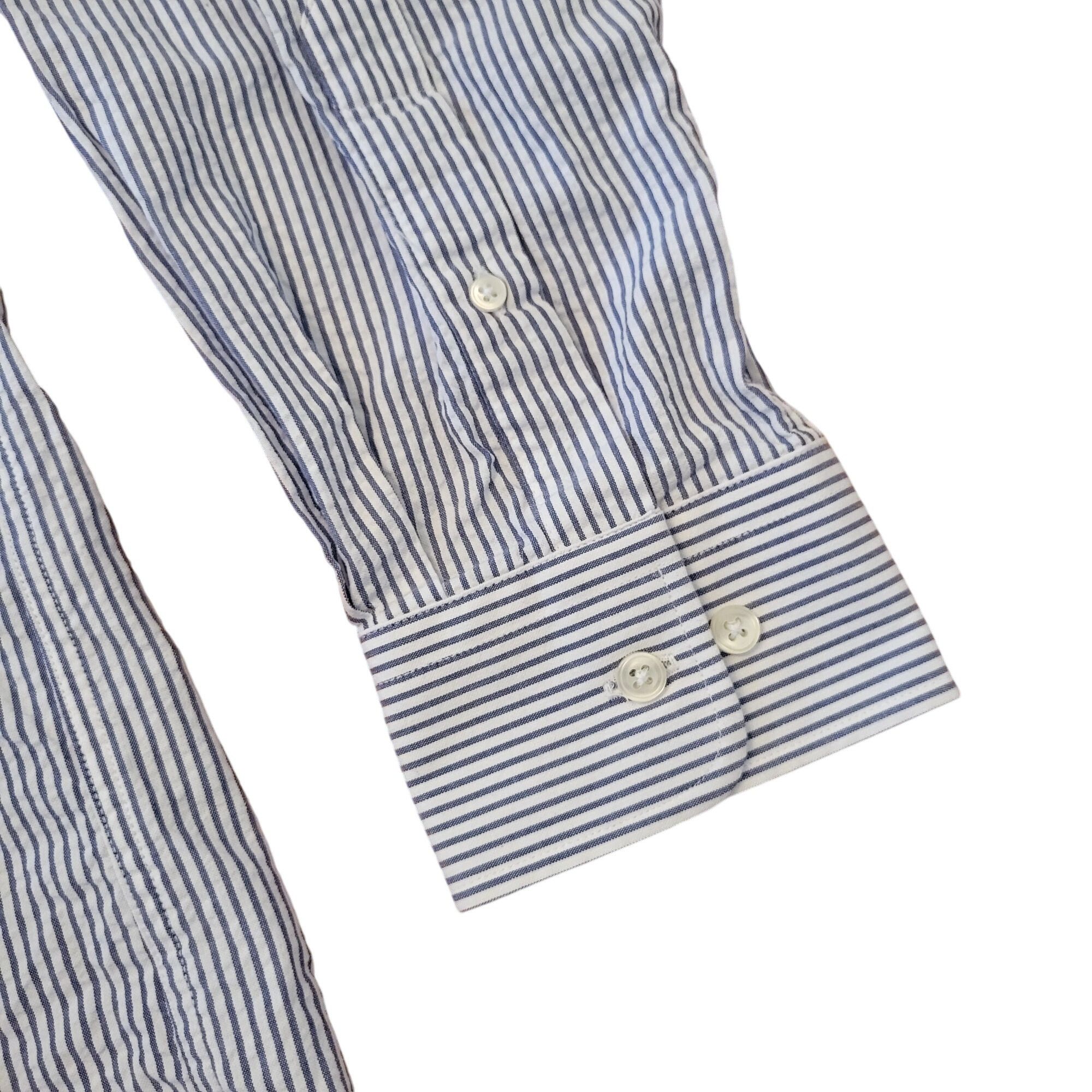Other Jon Michael Cane L Blue White Striped Poplin Long Sleeve Cot Size US L / EU 52-54 / 3 - 3 Thumbnail