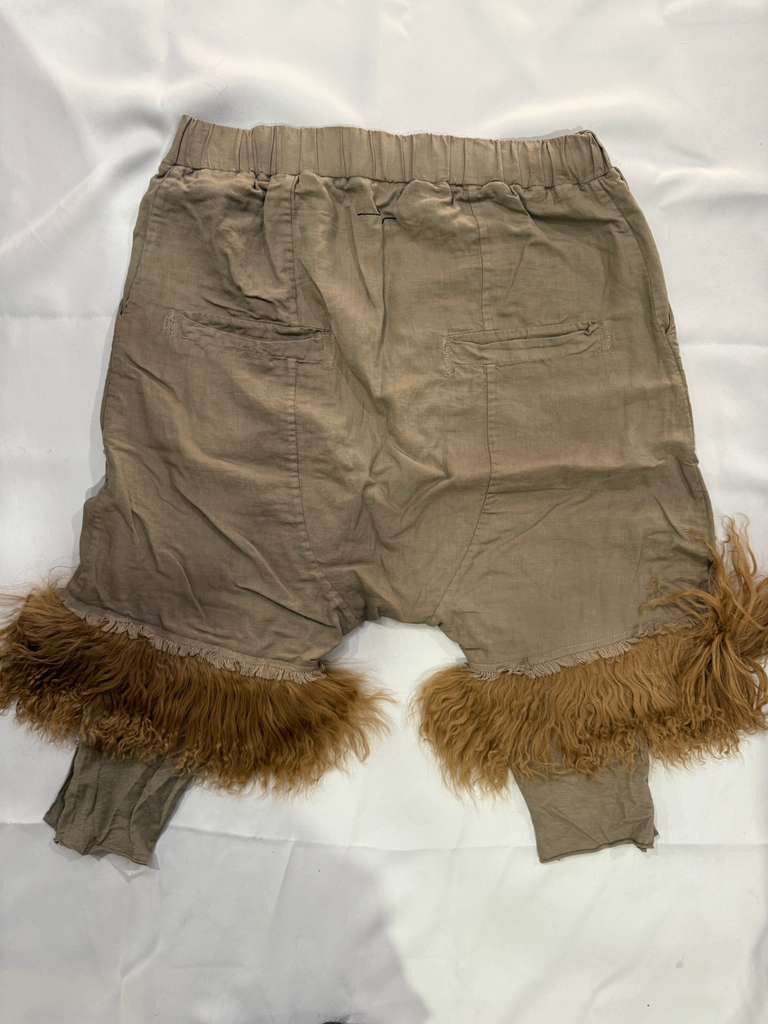 Other Custom made Brown Pants with Real Mongolian Fur Size US 32 / EU 48 - 5 Thumbnail