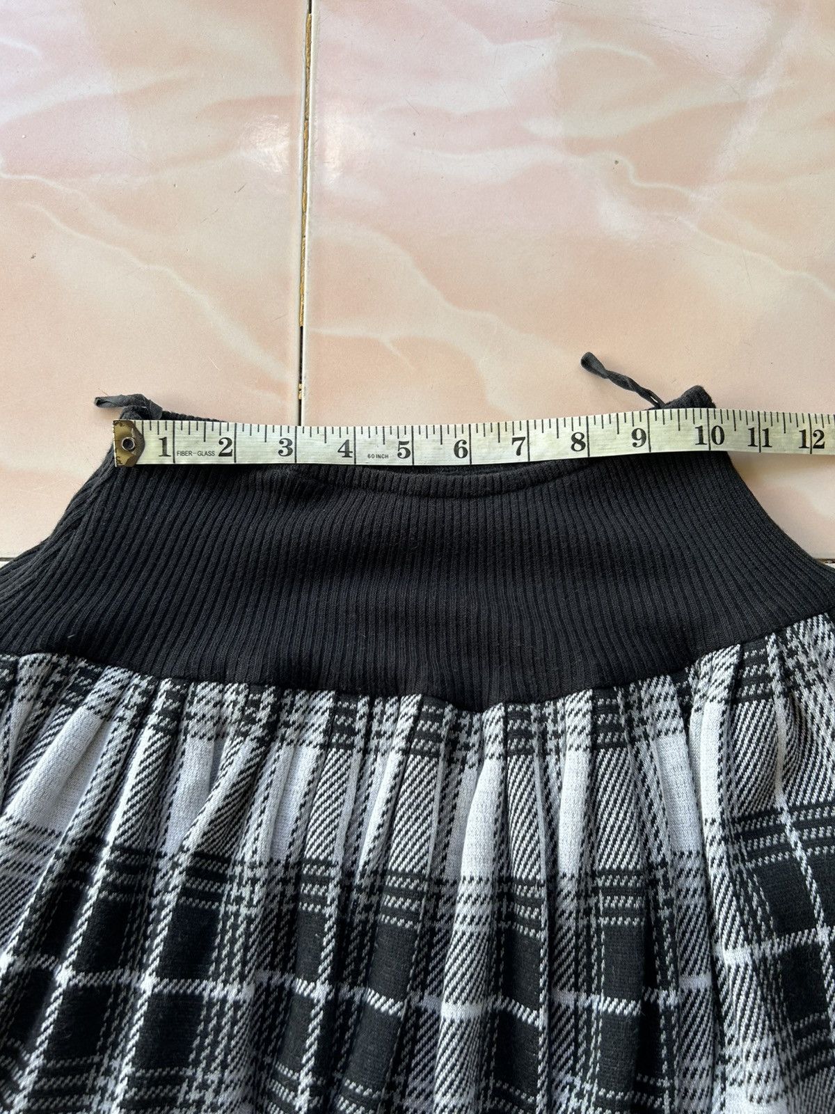 Norma Kamali Black And White Checkered Skirt Size 22" - 4 Thumbnail