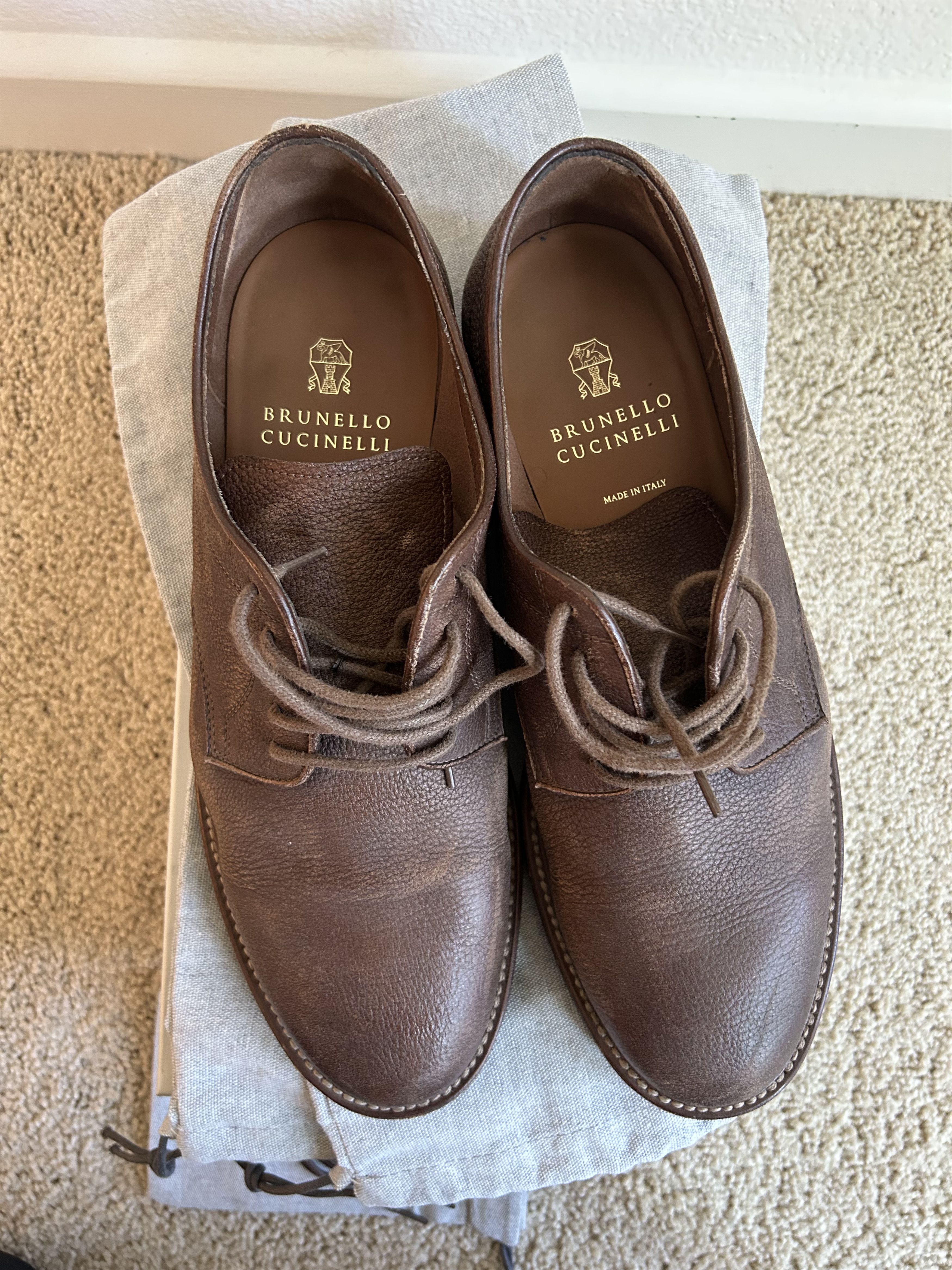 Brunello Cucinelli Brunello Cucinelli Brown Lace Up Derby Shoes Size US 11.5 / EU 44-45 - 2 Thumbnail