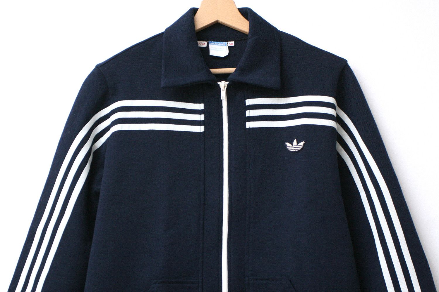 Adidas Vintage 60s 70s Adidas West Germany Knit Jacket Track Top Size US M / EU 48-50 / 2 - 2 Thumbnail