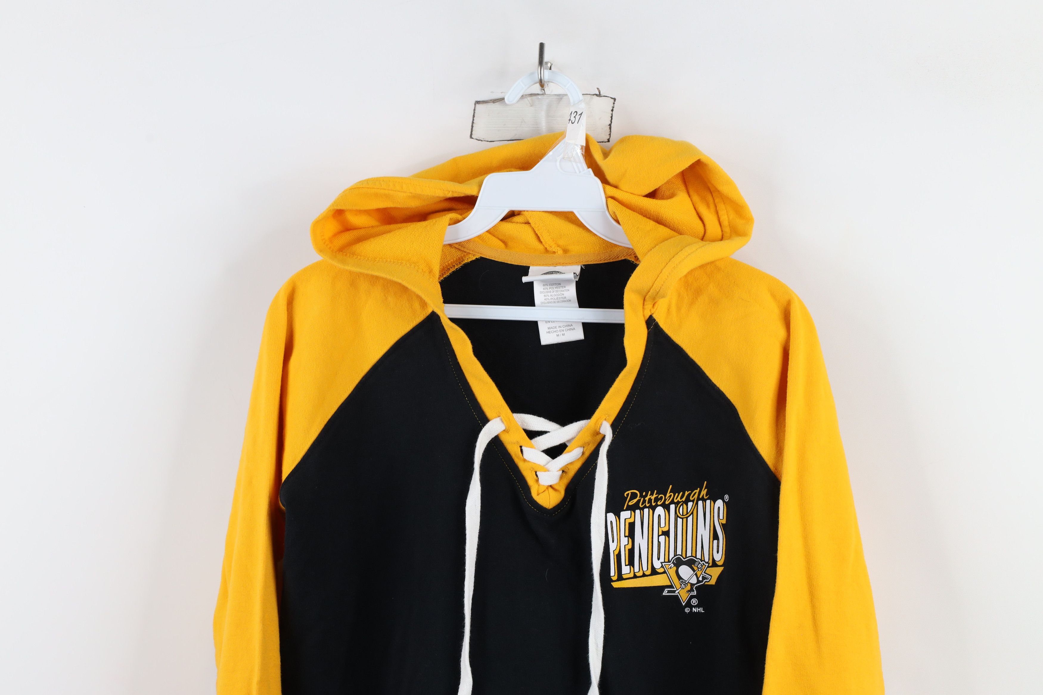 Vintage Vintage NHL Spell Pittsburgh Penguins Hockey Jersey Hoodie Size M / US 6-8 / IT 42-44 - 2 Thumbnail