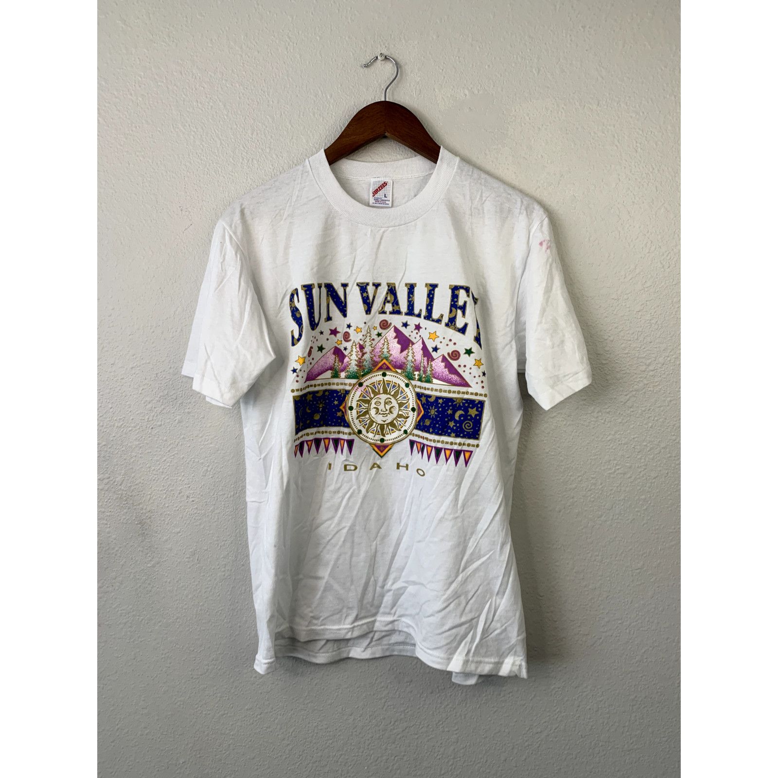 Jerzees Vintage Test Print Shirt Sun Valley Washington White L Tee Size US L / EU 52-54 / 3 - 1 Thumbnail