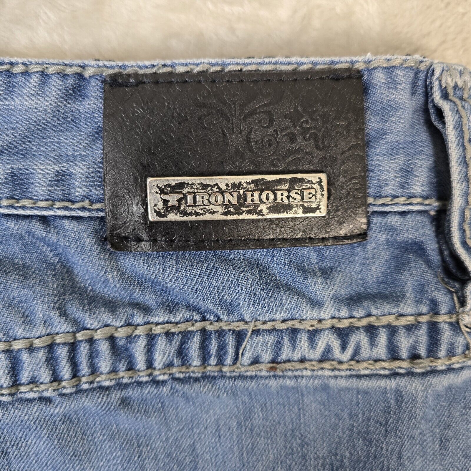 Other Iron Horse Jeans Mens Blue Denim Jeans 36x38 Barbwire Pocket Size US 36 / EU 52 - 10 Thumbnail