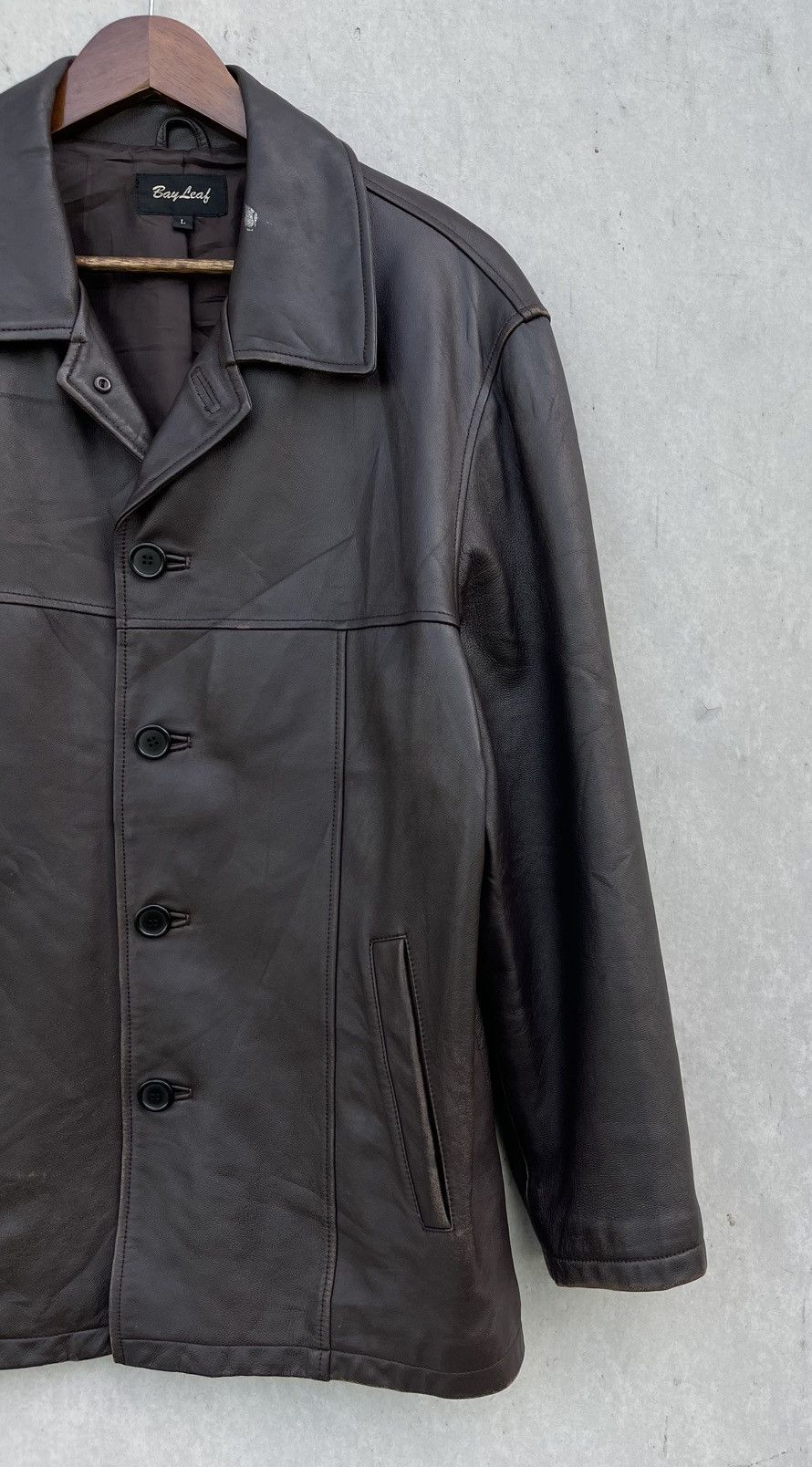 Japanese Brand Vintage Bay Leaf Sheepskin Leather Coat/Jacket Size US L / EU 52-54 / 3 - 6 Thumbnail