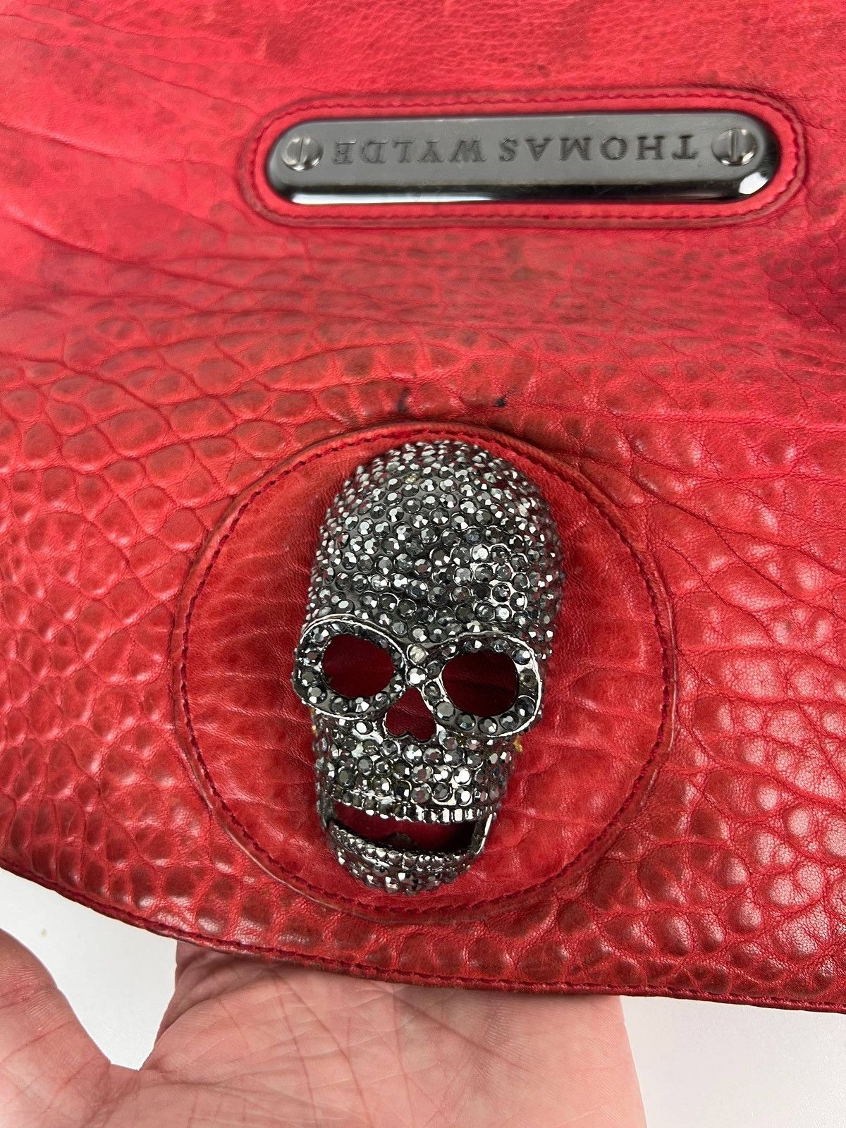 Thomas Wylde Thomas Wylde leather skull foldover clutch Size ONE SIZE - 5 Thumbnail