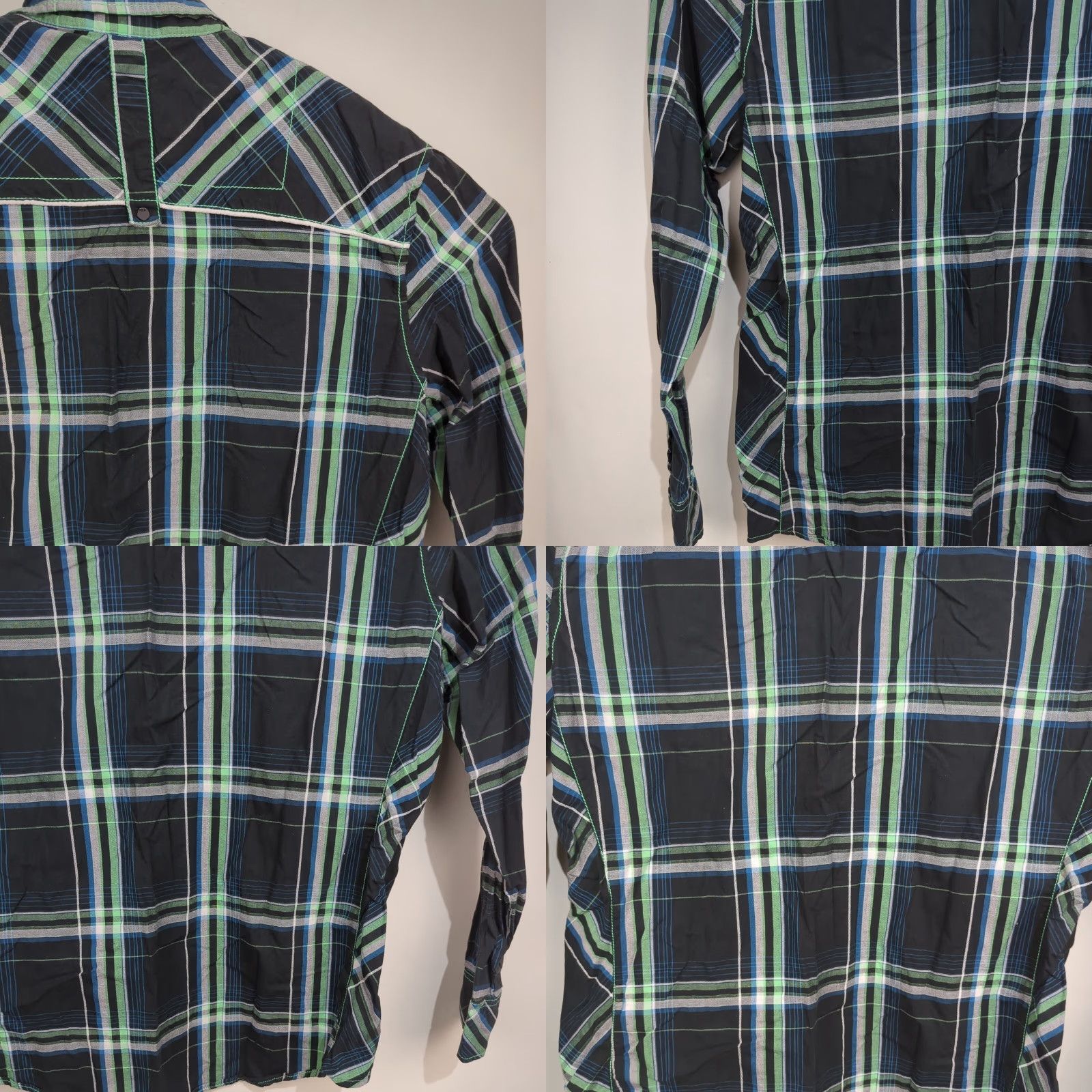 BKE BKE Athletic Fit Pearl Snap Shirt Mens Black Plaid Long Sleeve Large Western Shirt Size US L / EU 52-54 / 3 - 10 Thumbnail