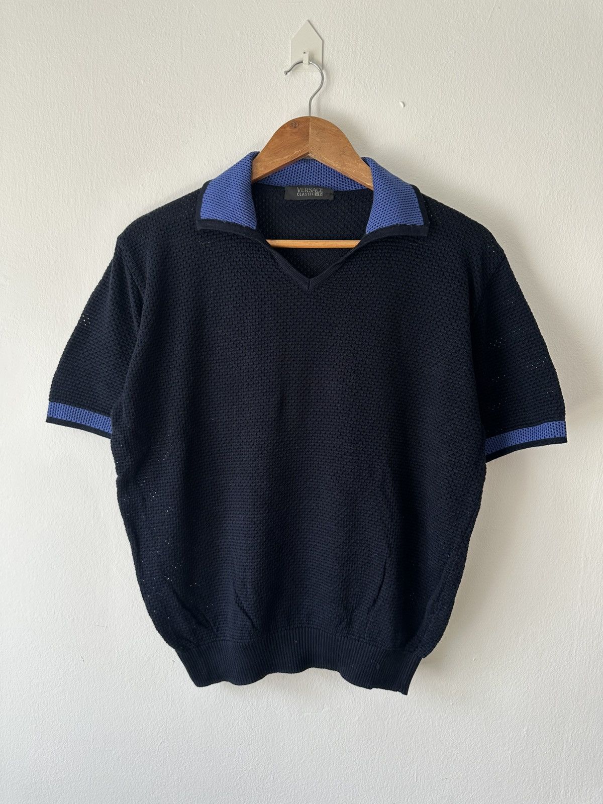 Versace Vintage Versace Classic V2 Knit Polo Shirt Size US L / EU 52-54 / 3 - 1 Thumbnail