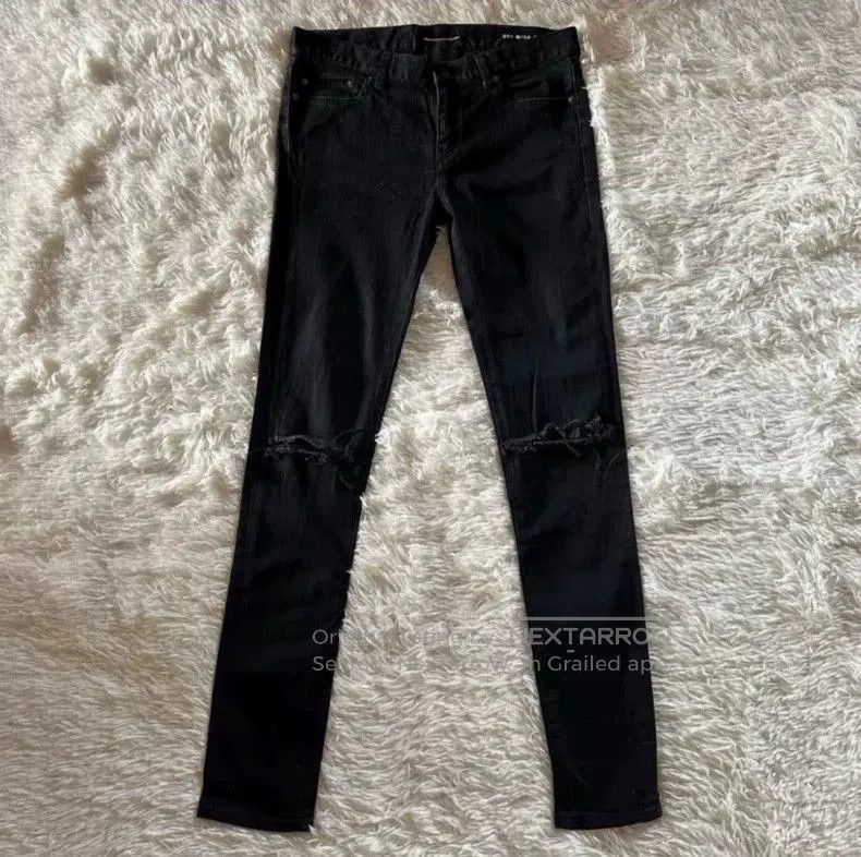 Saint Laurent Paris Saint Laurent SLP Black Distressed Jeans. Size US 29 - 1 Thumbnail