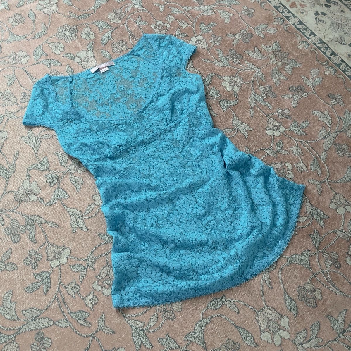 Victoria's Secret Victoria’s Secret Aqua Blue Lace Mini Slip Dress (M) Size M / US 6-8 / IT 42-44 - 7 Thumbnail