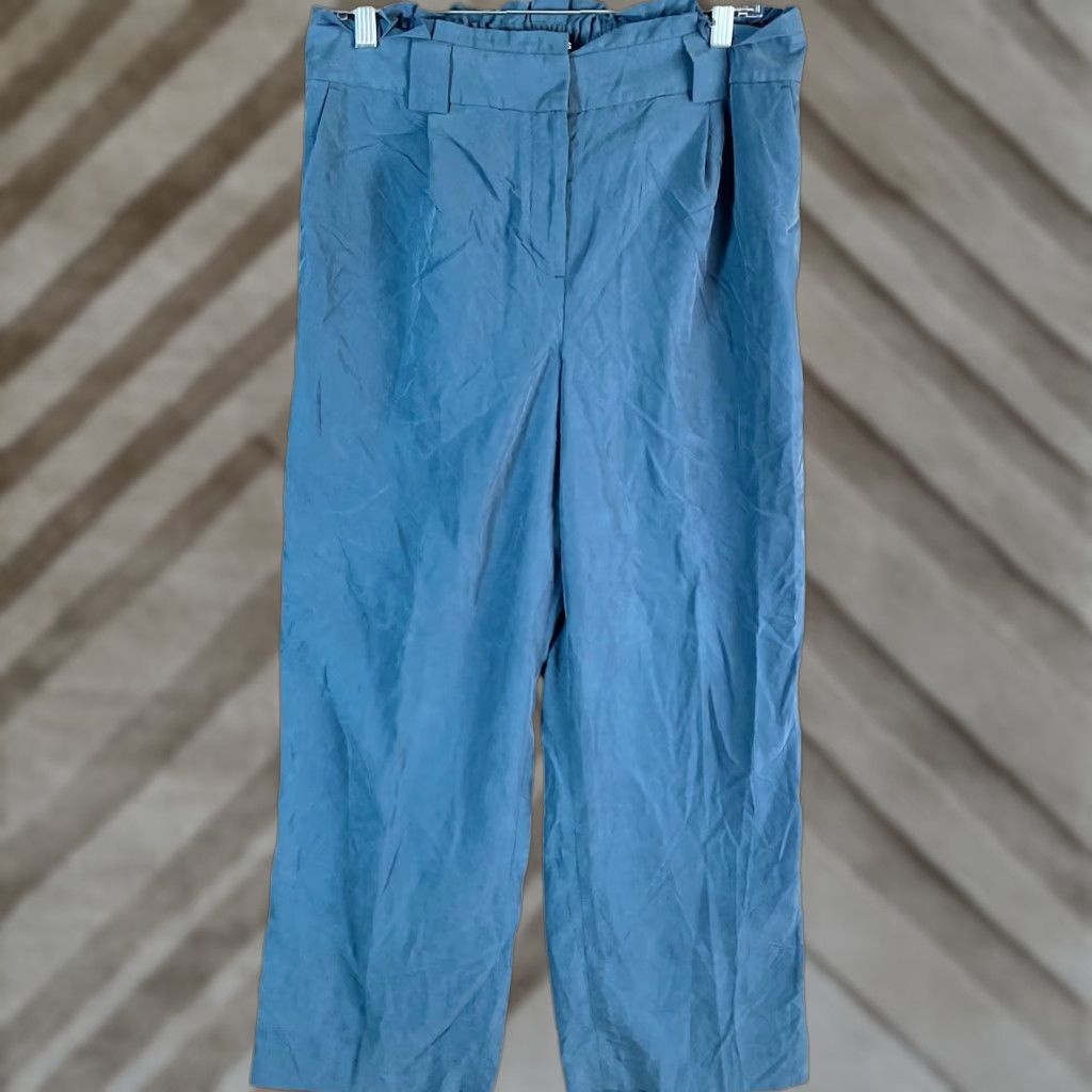 Express Express Womens Pants Blue High Rise Ankle Loose Stretch Medium Size 32" / US 10 / IT 46 - 1 Thumbnail