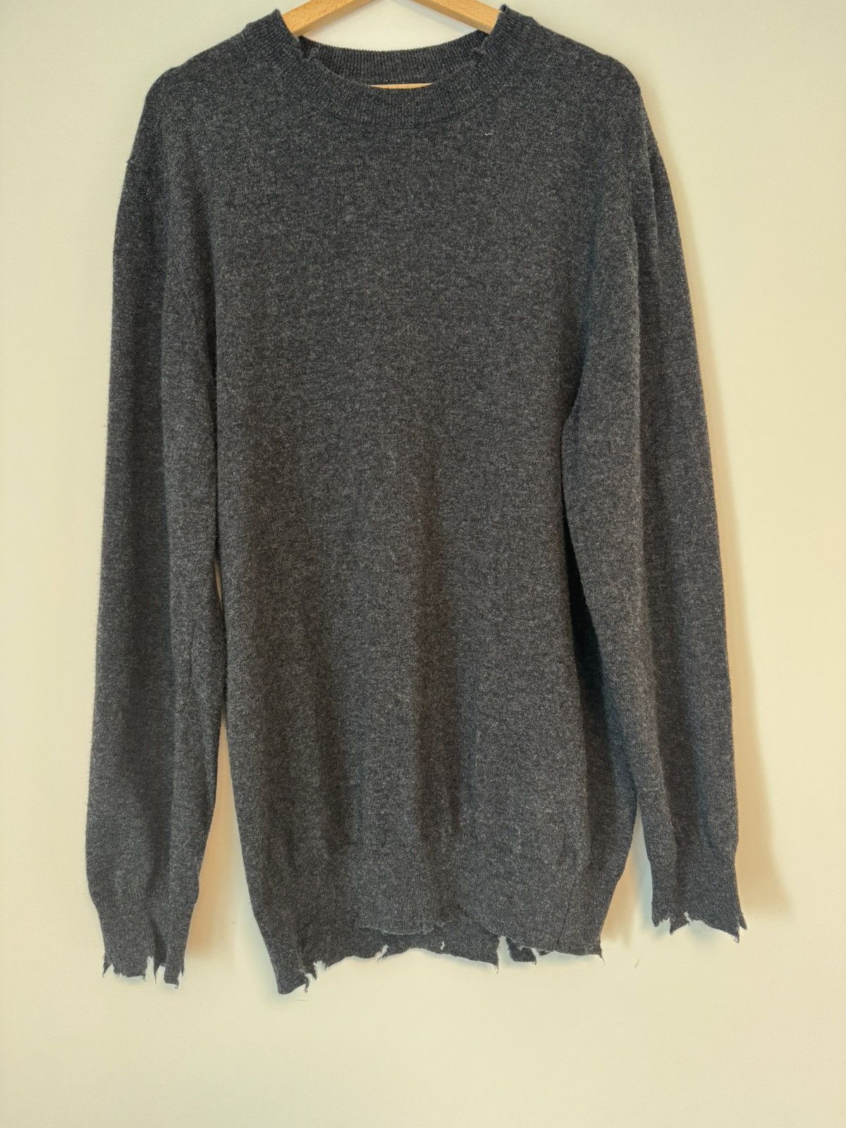 Giorgio Brato Giorgio Brato Distressed Virgin Wool Sweater Size US L / EU 52-54 / 3 - 1 Thumbnail