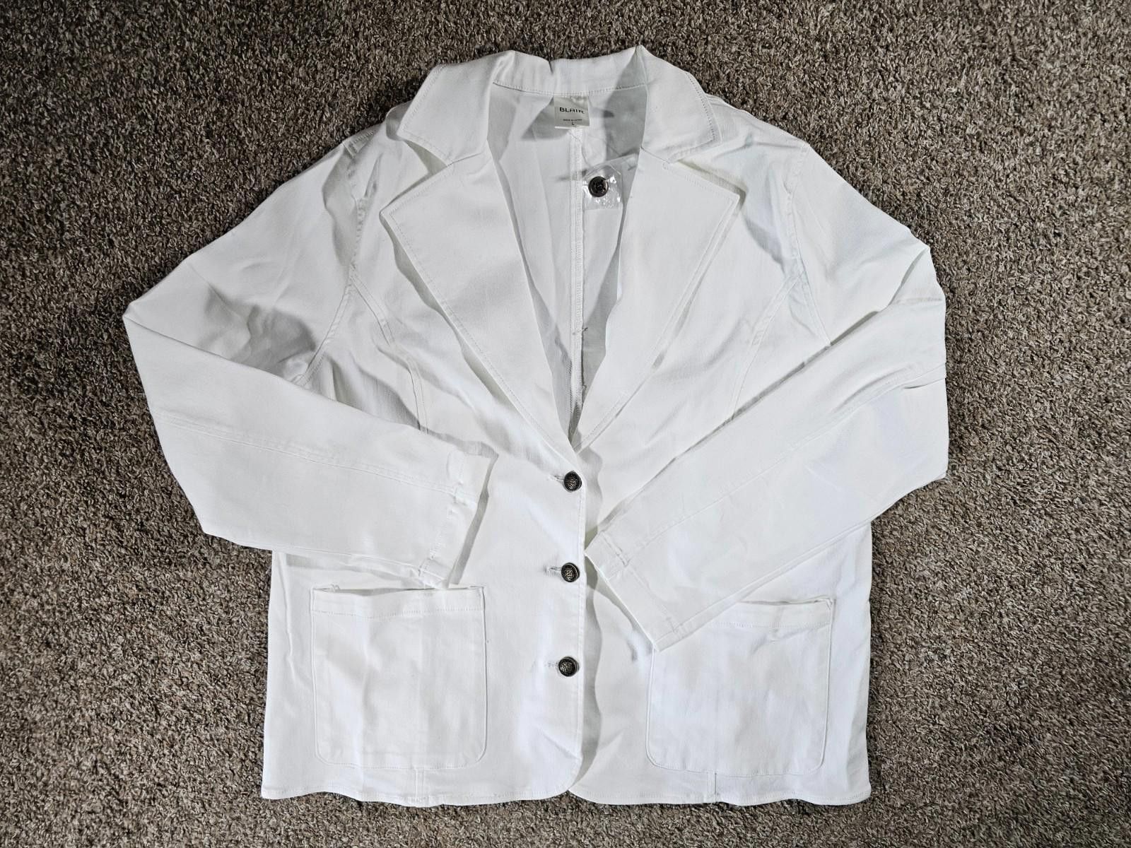 Blair Blair Women's 3 Button Blazer White Size L / US 10 / IT 46 - 1 Thumbnail